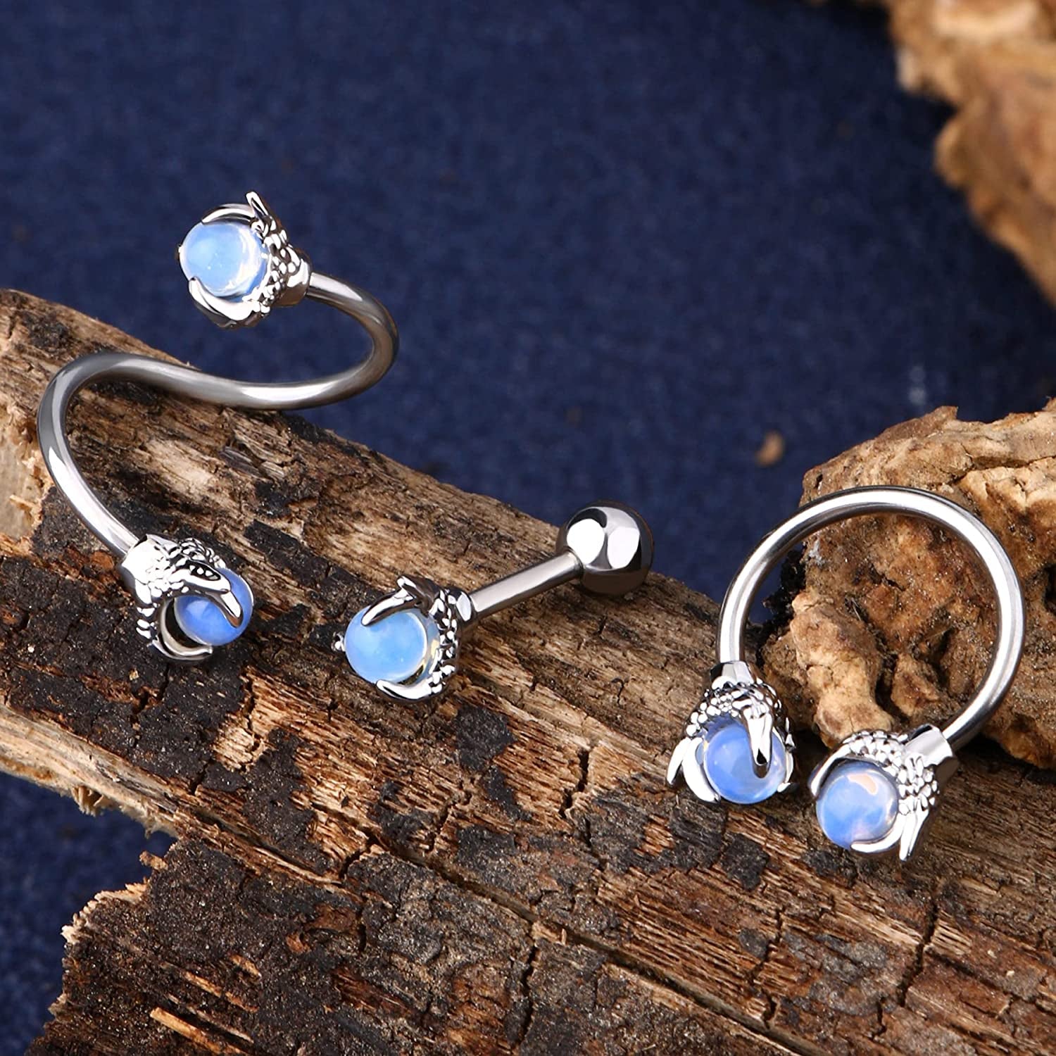 OUFER 3PCS Cartilage Earrings, 316L Surgical Steel Mixed Earrings with Dragon Claw Twist Helix Earring Ear Body Piercing Jewelry Tragus Earring Apparel & Accessories > Jewelry > Earrings OUFER