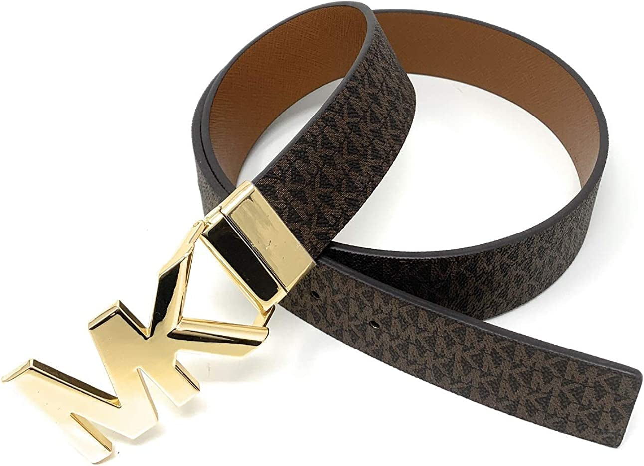 Michael Kors Womens Reversible MK Logo Belt Brown/Brown (S) Apparel & Accessories > Clothing Accessories > Belts Michael Kors
