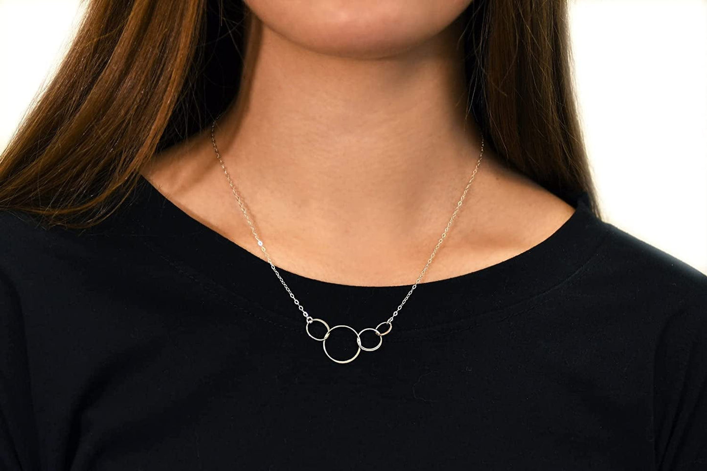 EFYTAL 40Th Birthday Gifts for Women, Sterling Silver Four Circle Necklace, 40 Year Old Birthday Gifts for Women, 40Th Birthday Decorations, 1982 Birthday Gifts for Women, Happy 40Th Gift Ideas