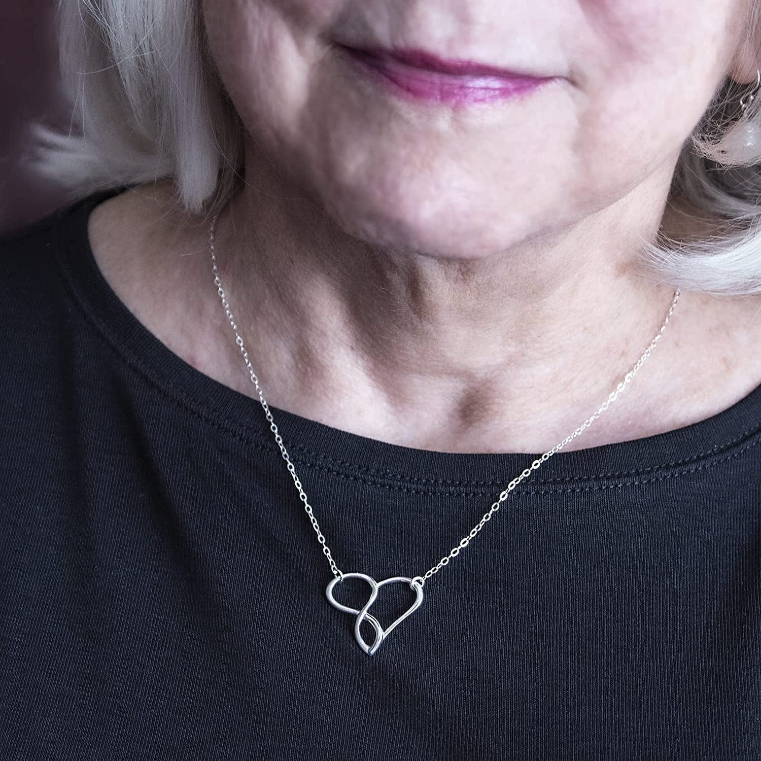 EFYTAL Grandma Gifts, 925 Sterling Silver Infinity Heart Necklace for Grandmother / Mother / Daughter / Granddaughter, Mom Necklaces for Women, Birthday Gift, Mother'S Day Jewelry, Mothers Day