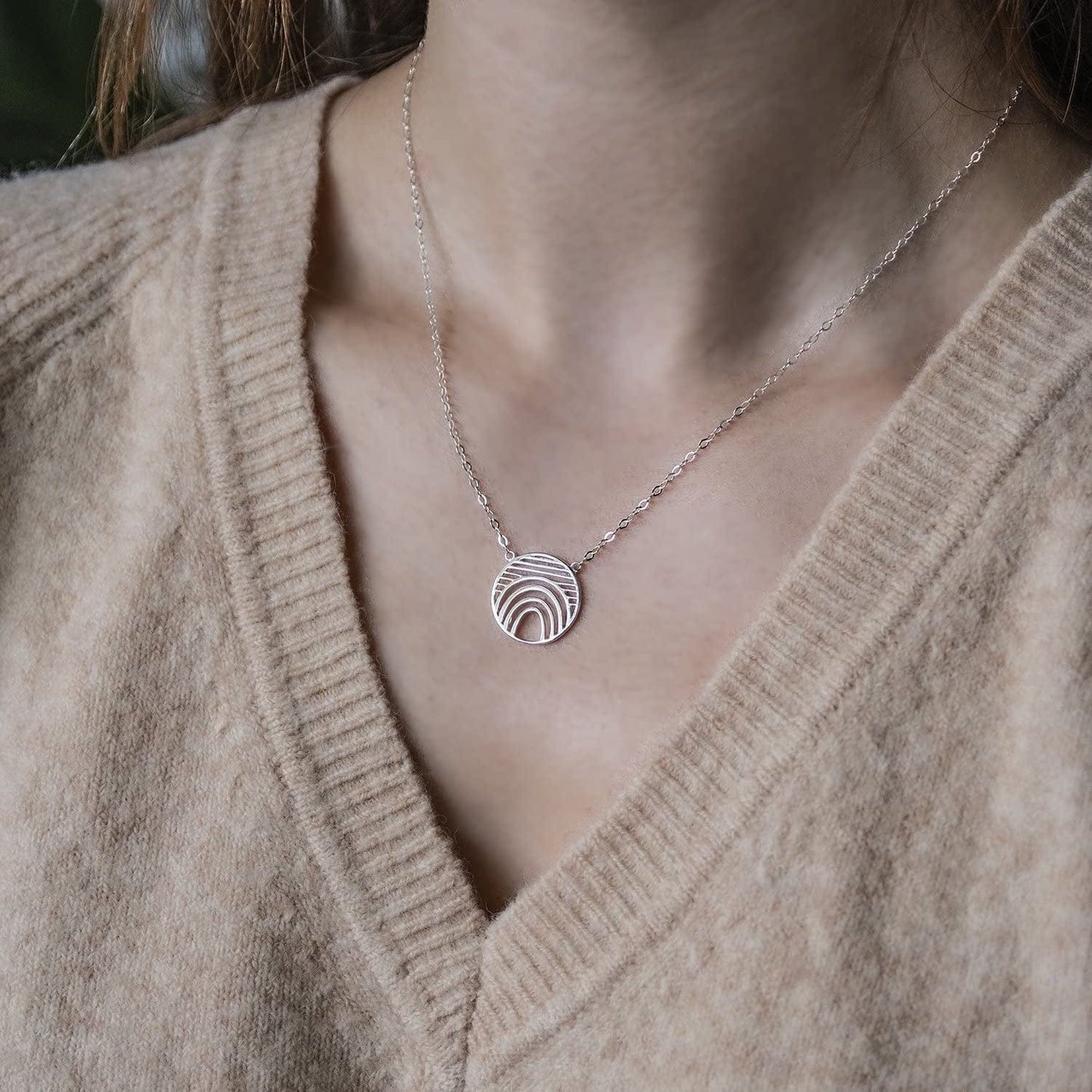 EFYTAL Inspirational Gifts, 925 Sterling Silver Hope Linear Necklace, Geometric Pendant Jewelry for Women, Motivational Gifts for Her, Encouragement