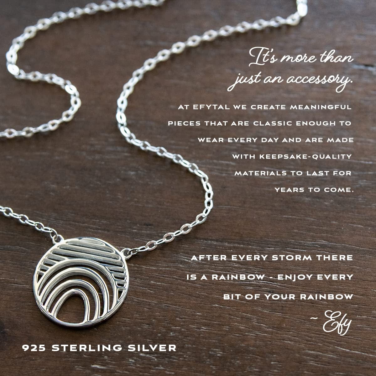 EFYTAL Inspirational Gifts, 925 Sterling Silver Hope Linear Necklace, Geometric Pendant Jewelry for Women, Motivational Gifts for Her, Encouragement