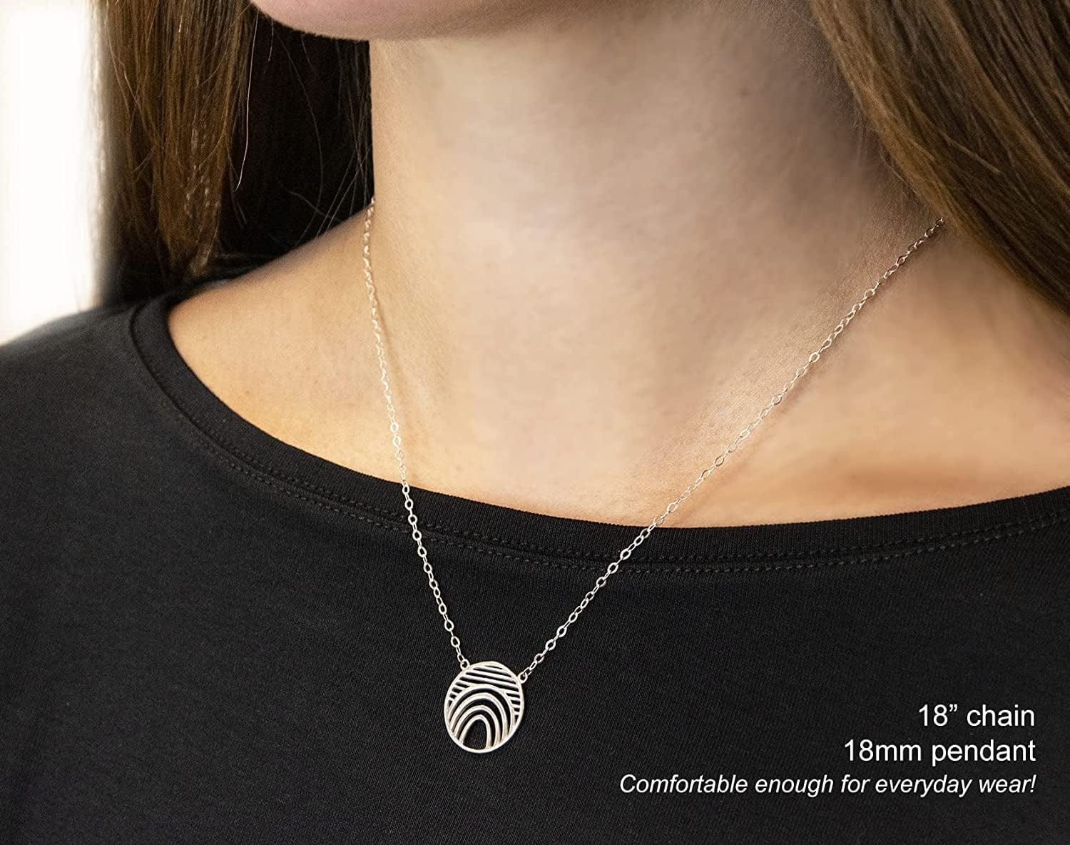 EFYTAL Inspirational Gifts, 925 Sterling Silver Hope Linear Necklace, Geometric Pendant Jewelry for Women, Motivational Gifts for Her, Encouragement