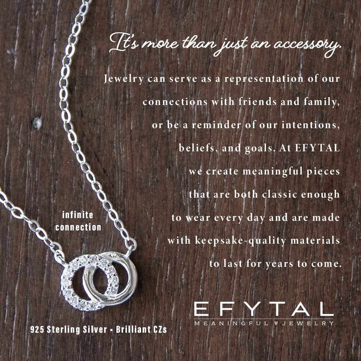 EFYTAL Mother Daughter Necklace, Sterling Silver Small CZ Interlocking Circles Necklace, Mom Jewelry, Necklace for Mom, Daughter Gift from Mom, Gifts for Mom from Daughter, Sentimental Gifts for Mom