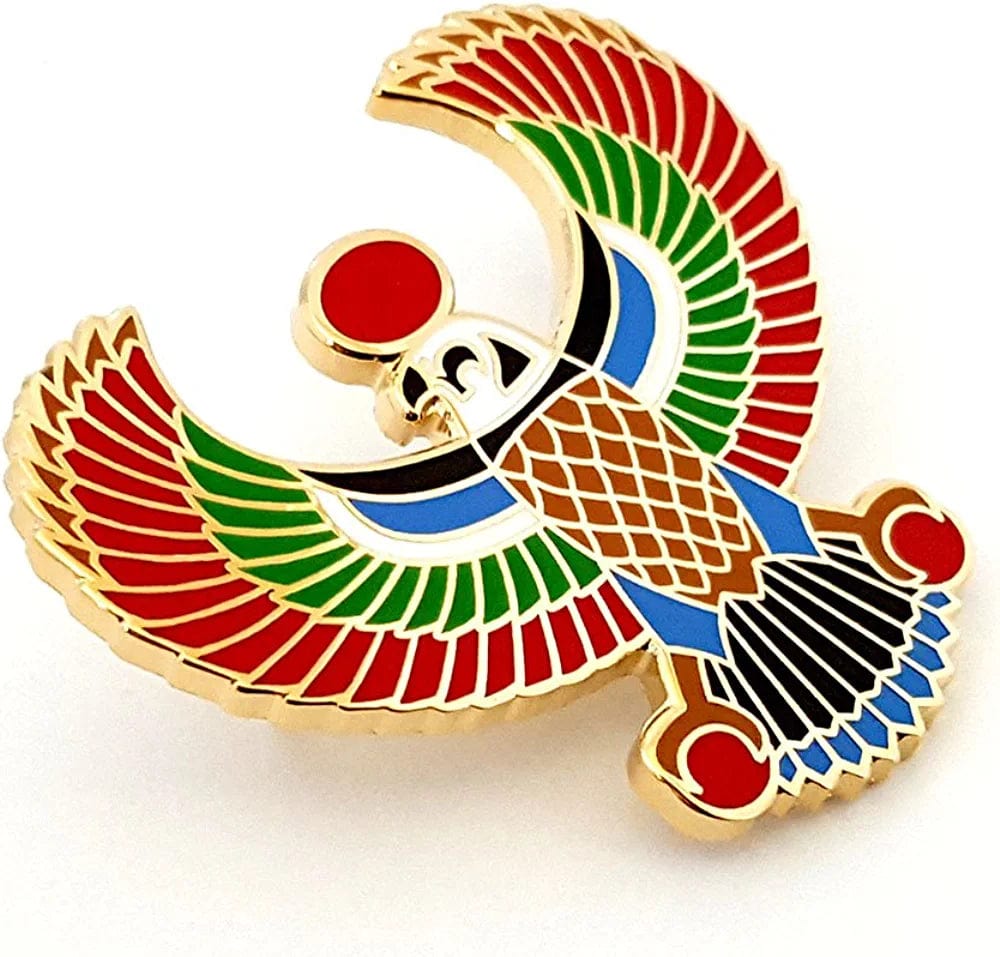 Egyptian Horus Falcon Enamel Lapel Pin