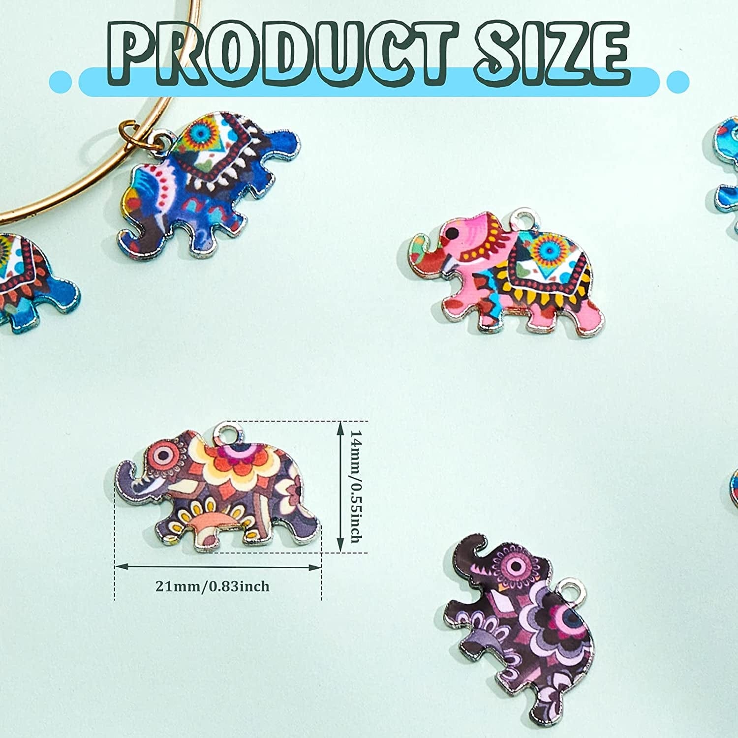 Elephant Charms Elephant Bracelet Charms Elephant Pendant Charms for Jewelry Making Earring DIY Keychain