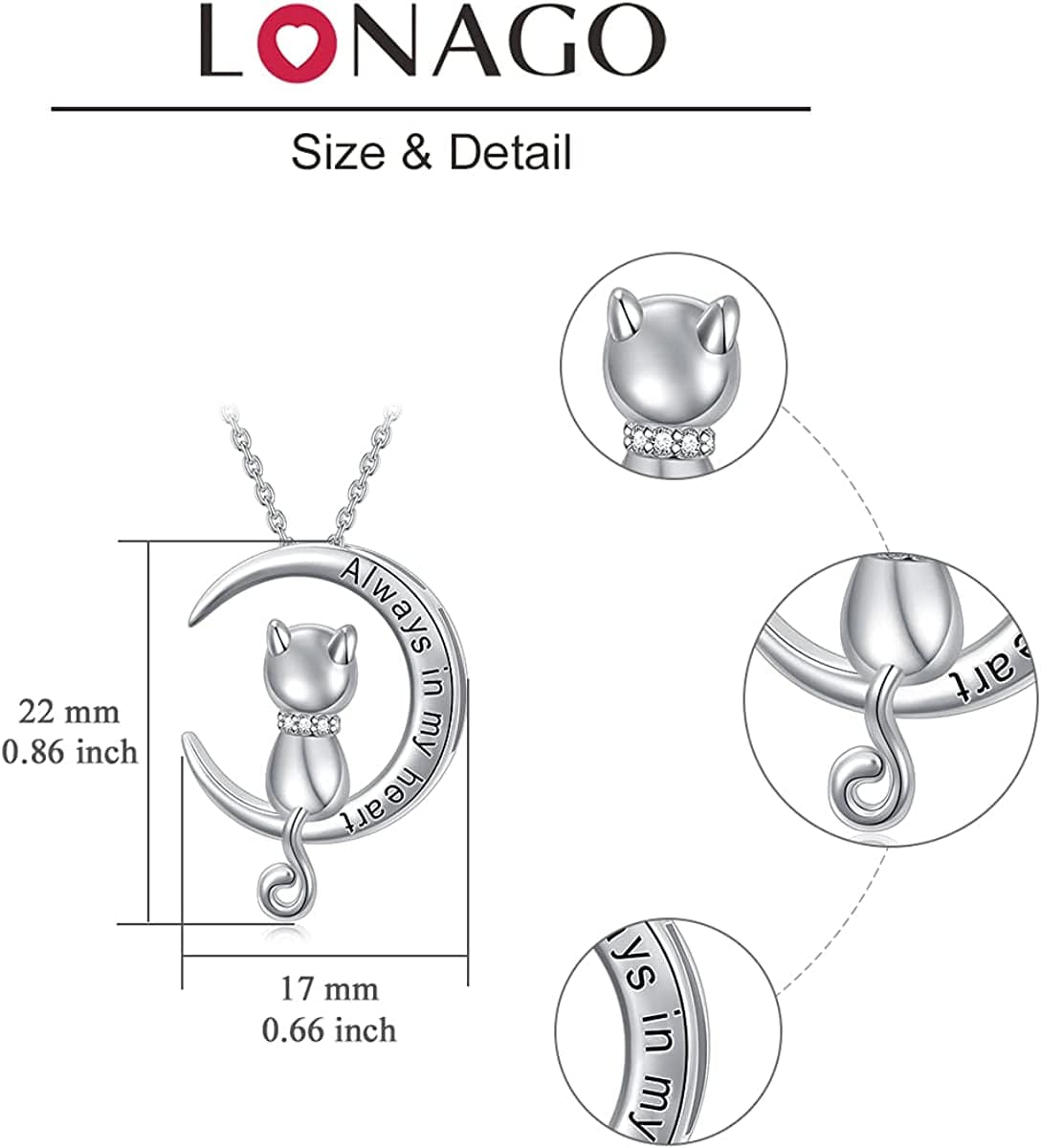 Elephant/Dog/Cat Moon Cremation Urn Necklace for Human Pet Ashes 925 Sterling Silver Keepsake Memorial Locket Holder Jewelry Gift for Women