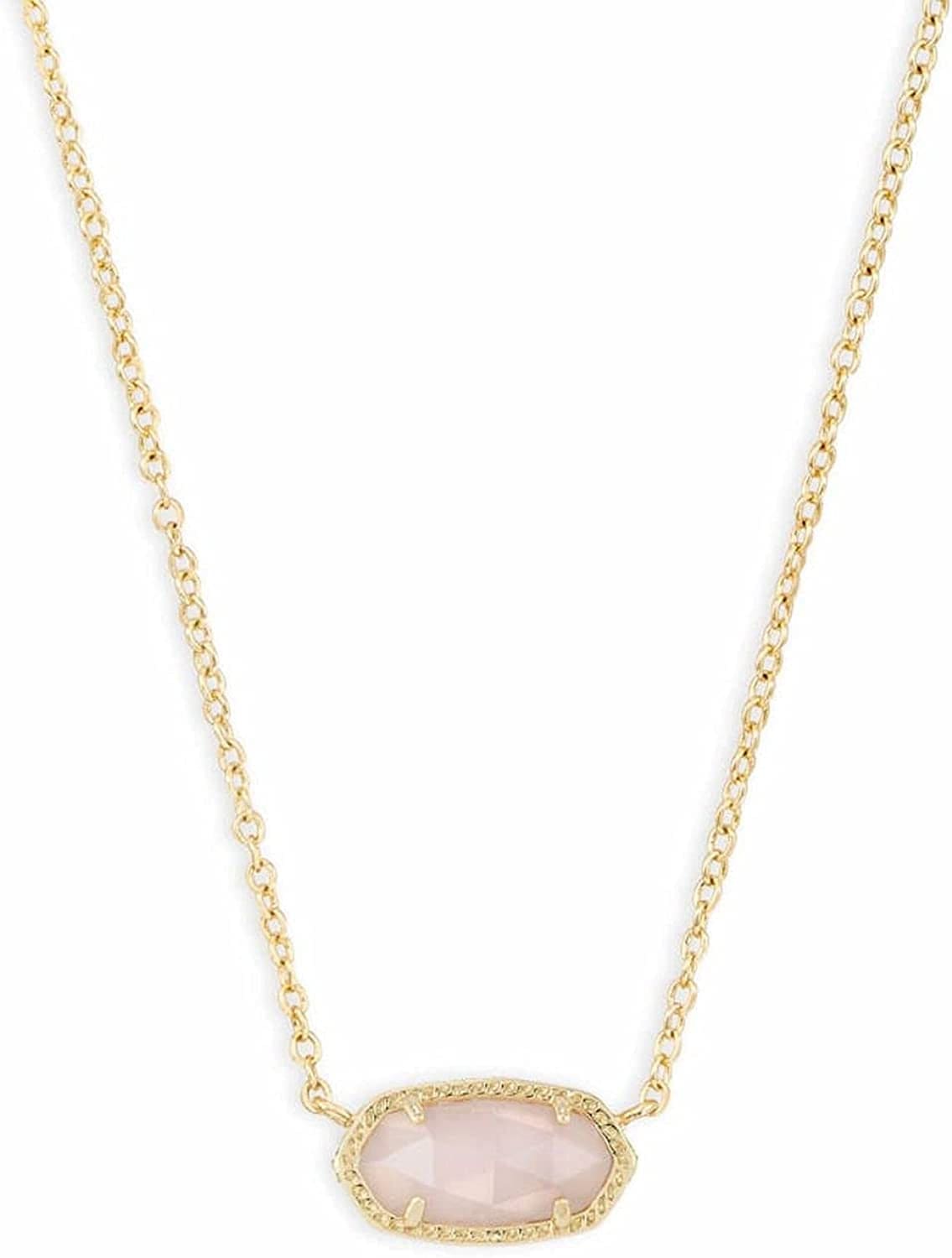 Elisa Pendant Necklace for Women, Fashion Jewelry, 14K Gold-Plated GOLD - ROSE QUARTZ