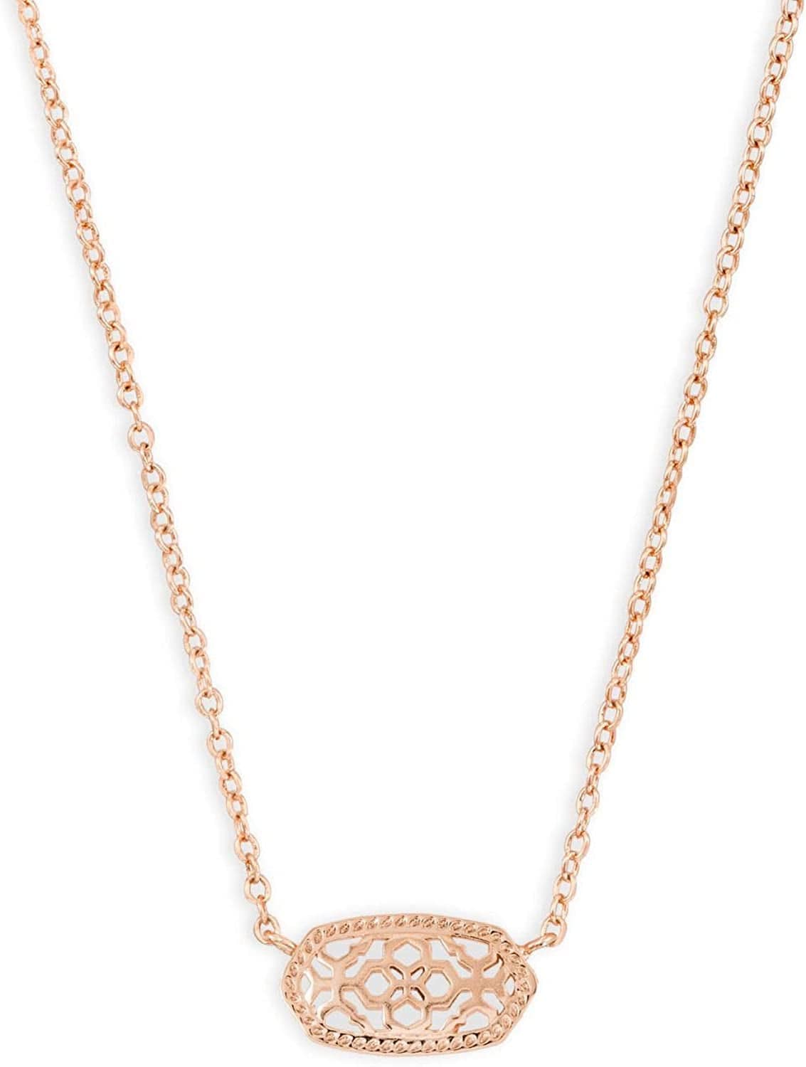 Elisa Pendant Necklace for Women, Fashion Jewelry, 14K Gold-Plated ROSE GOLD - ROSE GOLD FILIGREE