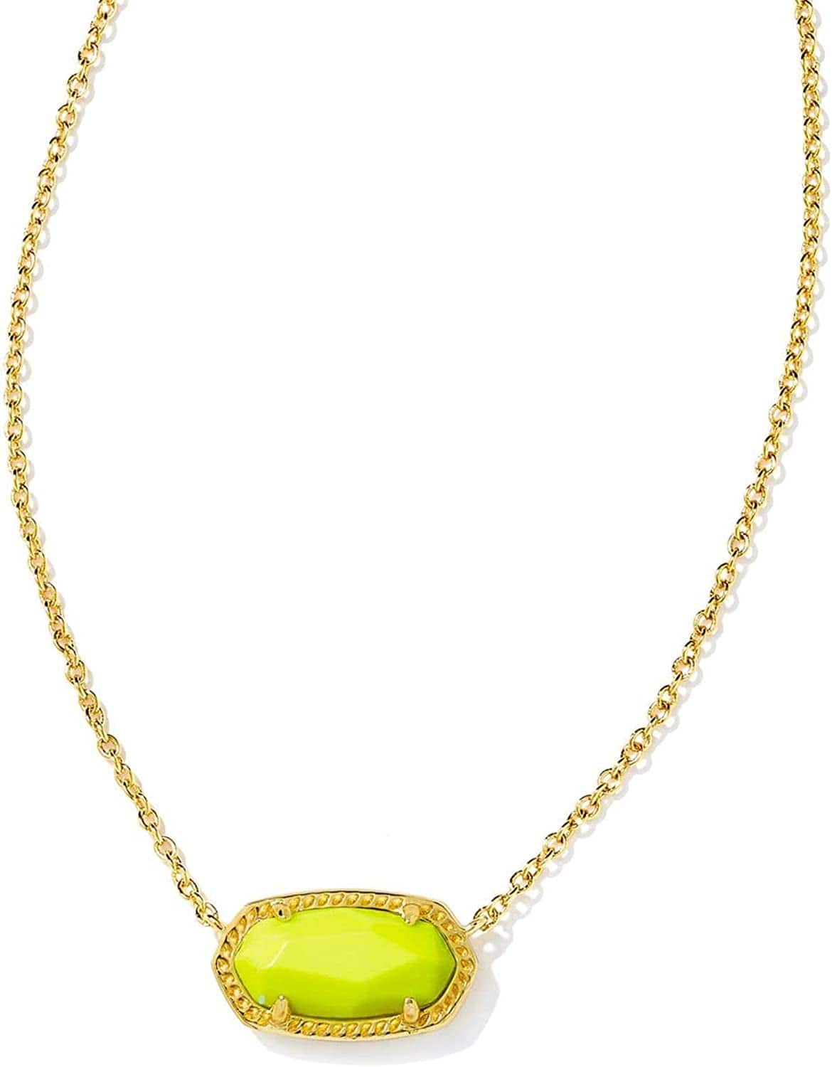 Elisa Pendant Necklace for Women, Fashion Jewelry, 14K Gold-Plated GOLD - NEON YELLOW