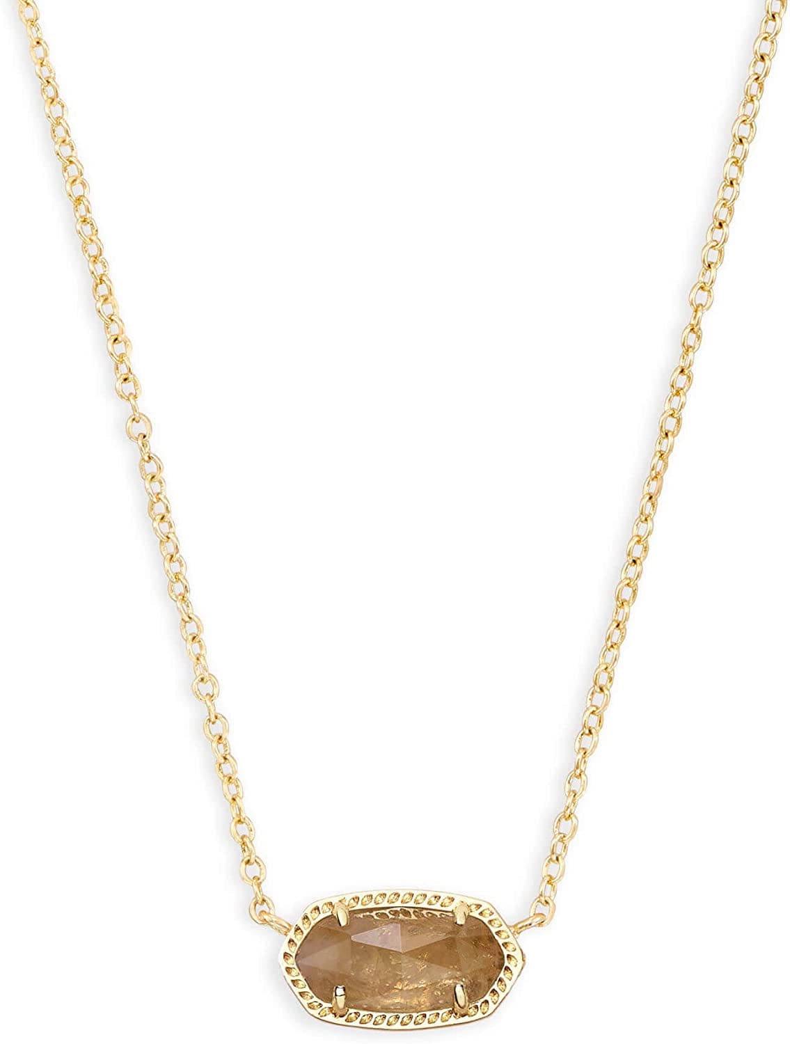 Elisa Pendant Necklace for Women, Fashion Jewelry, 14K Gold-Plated GOLD - ORANGE CITRINE QUARTZ