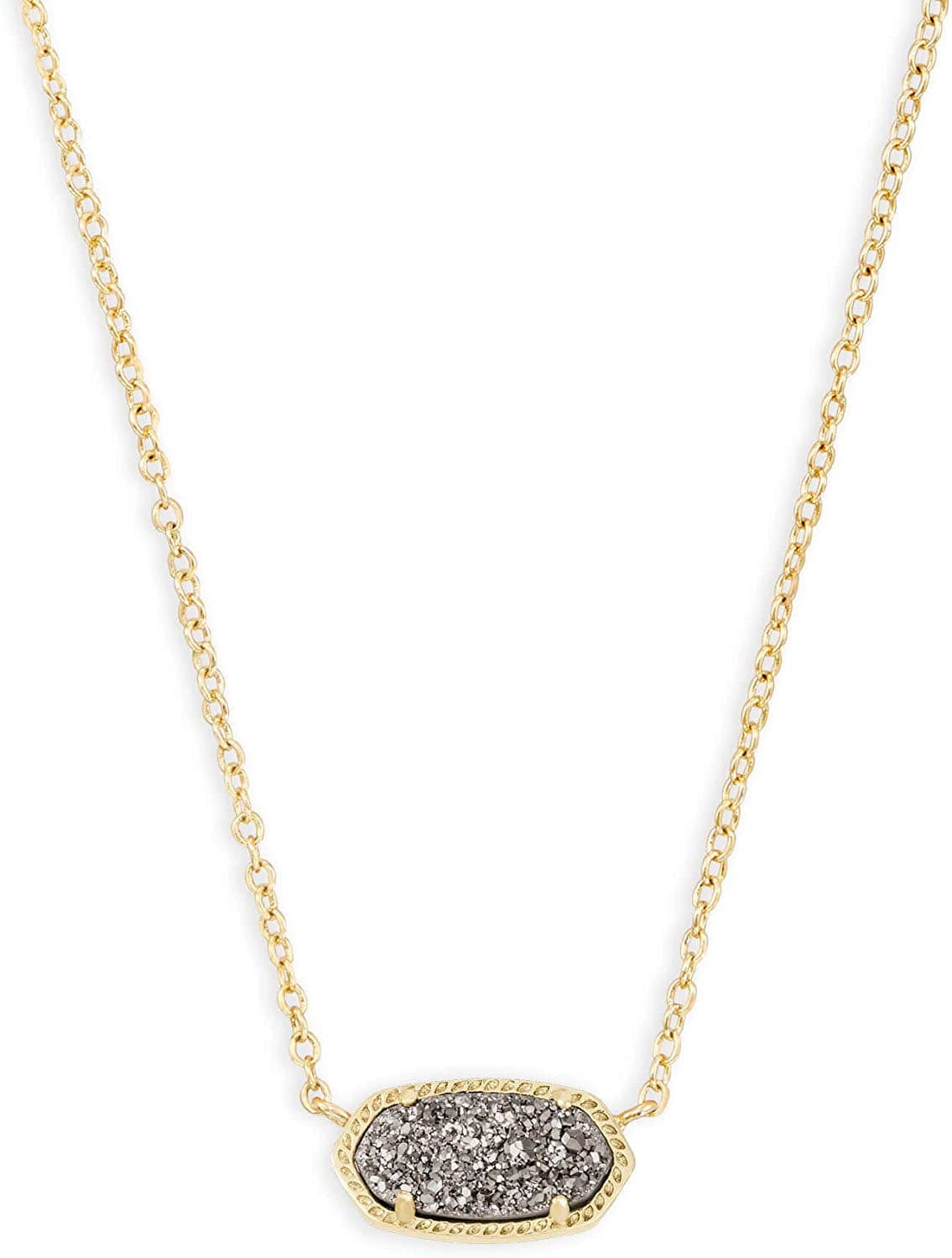 Elisa Pendant Necklace for Women, Fashion Jewelry, 14K Gold-Plated GOLD - PLATINUM DRUSY