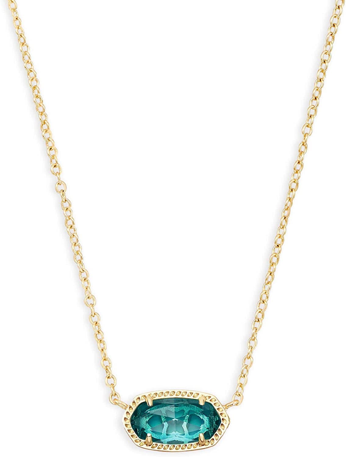 Elisa Pendant Necklace for Women, Fashion Jewelry, 14K Gold-Plated GOLD - LONDON BLUE CLEAR GLASS