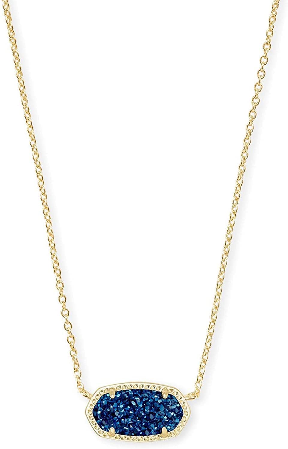 Elisa Pendant Necklace for Women, Fashion Jewelry, 14K Gold-Plated GOLD - BLUE DRUSY