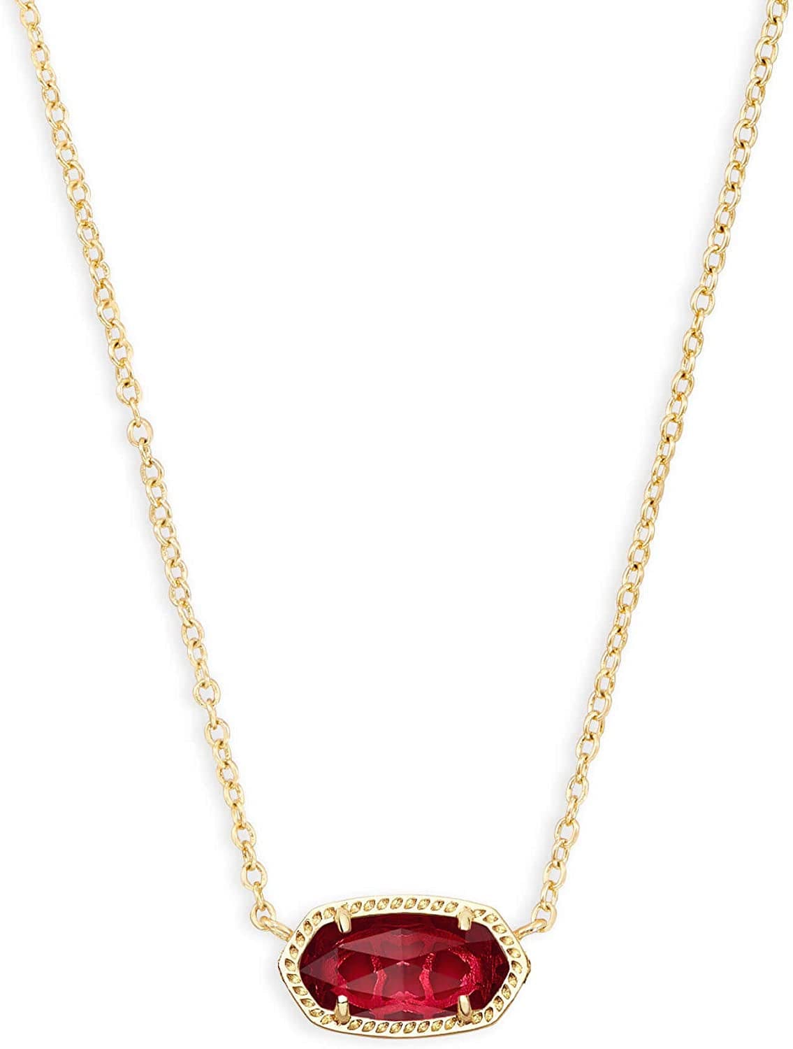 Elisa Pendant Necklace for Women, Fashion Jewelry, 14K Gold-Plated GOLD - BERRY CLEAR GLASS