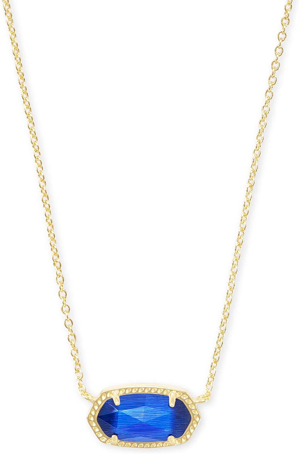 Elisa Pendant Necklace for Women, Fashion Jewelry, 14K Gold-Plated GOLD - COBALT CATS EYE