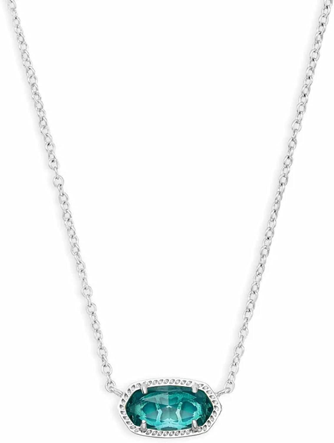 Elisa Pendant Necklace for Women, Fashion Jewelry, 14K Gold-Plated RHODIUM - LONDON BLUE