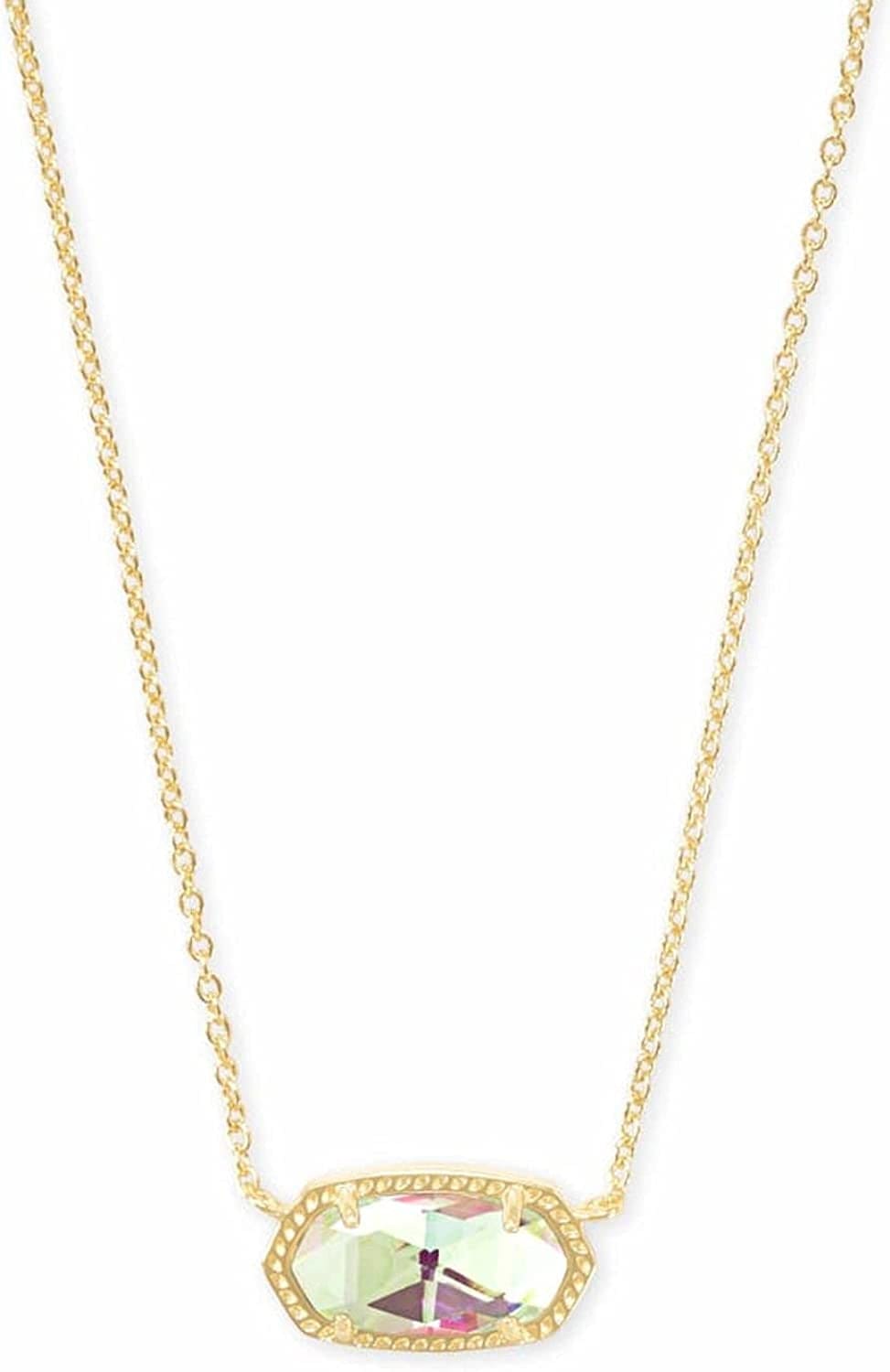 Elisa Pendant Necklace for Women, Fashion Jewelry, 14K Gold-Plated GOLD - DICHROIC GLASS