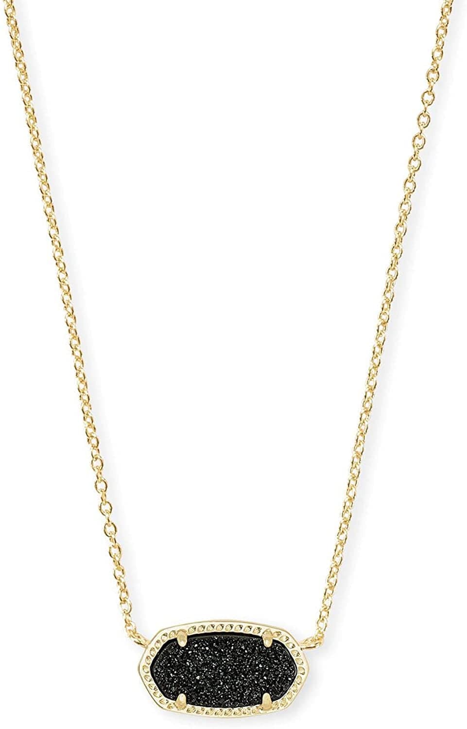 Elisa Pendant Necklace for Women, Fashion Jewelry, 14K Gold-Plated GOLD - BLACK DRUSY