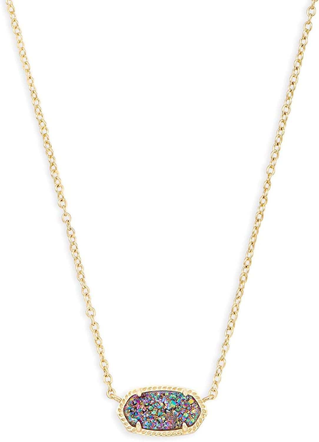 Elisa Pendant Necklace for Women, Fashion Jewelry, 14K Gold-Plated GOLD - MULTI DRUSY