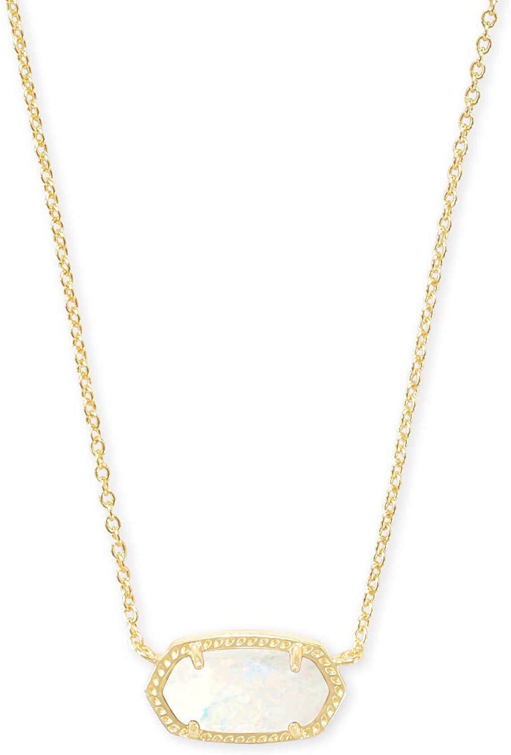Elisa Pendant Necklace for Women, Fashion Jewelry, 14K Gold-Plated GOLD - WHITE OPAL