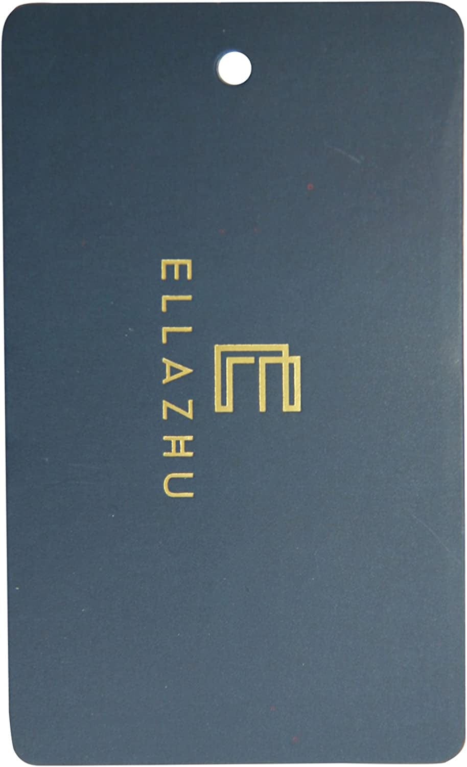 Ellazhu Women'S Autumn Fall High Neck Drop Shoulder Long Sleeve Pullover H-Line Dress GY2820