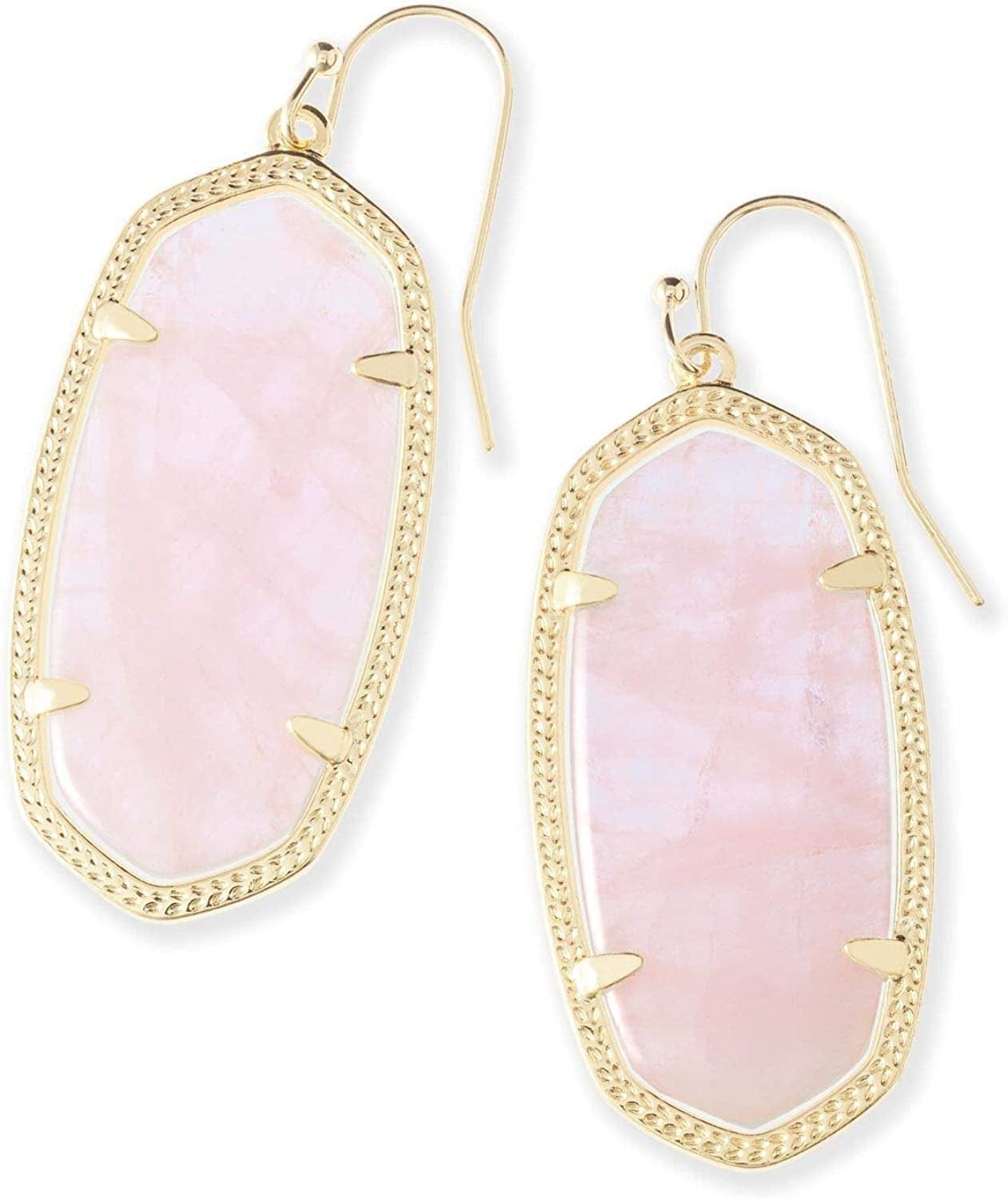 Elle Drop Earrings for Women GOLD - ROSE QUARTZ