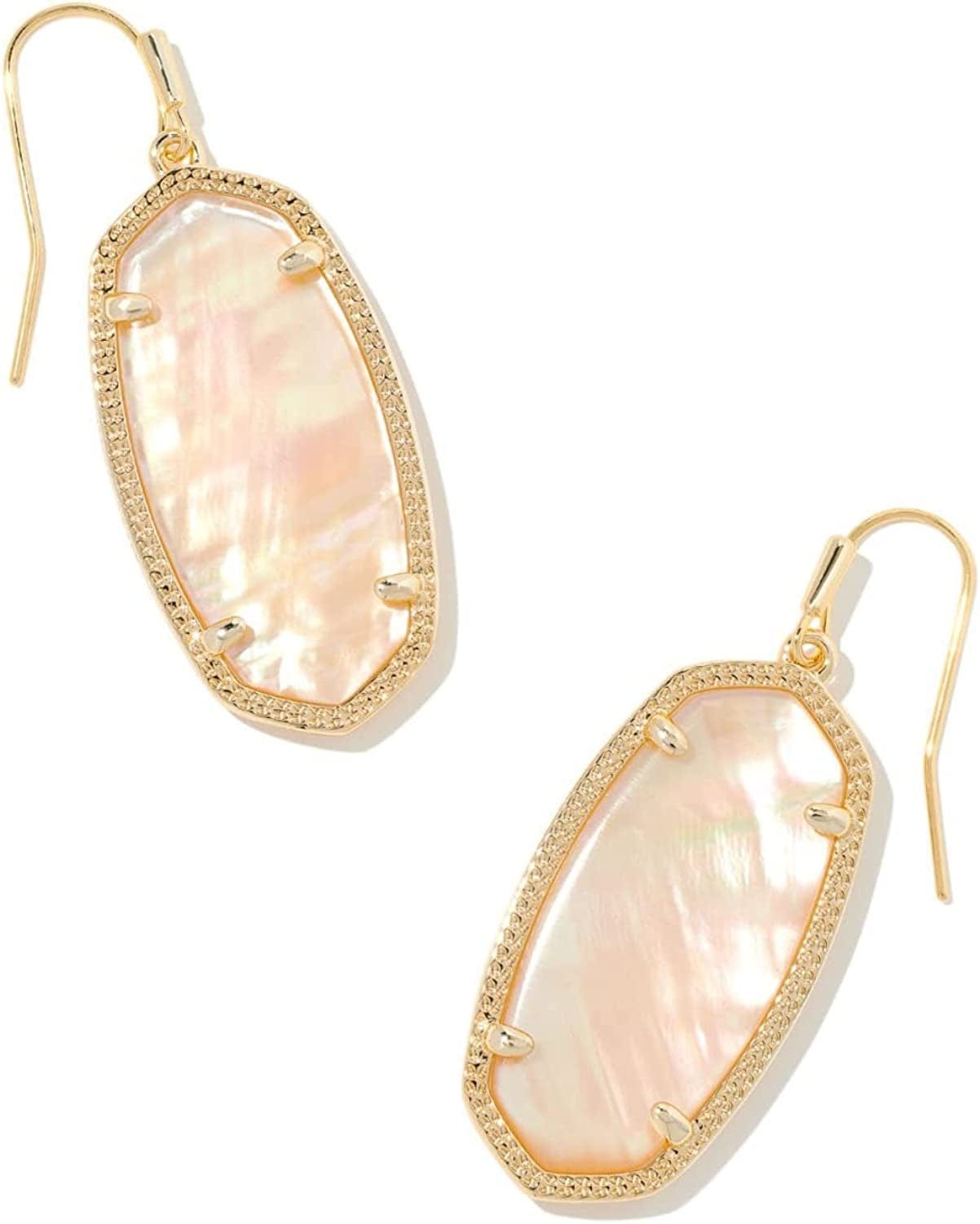 Elle Drop Earrings for Women Gold Golden Abalone