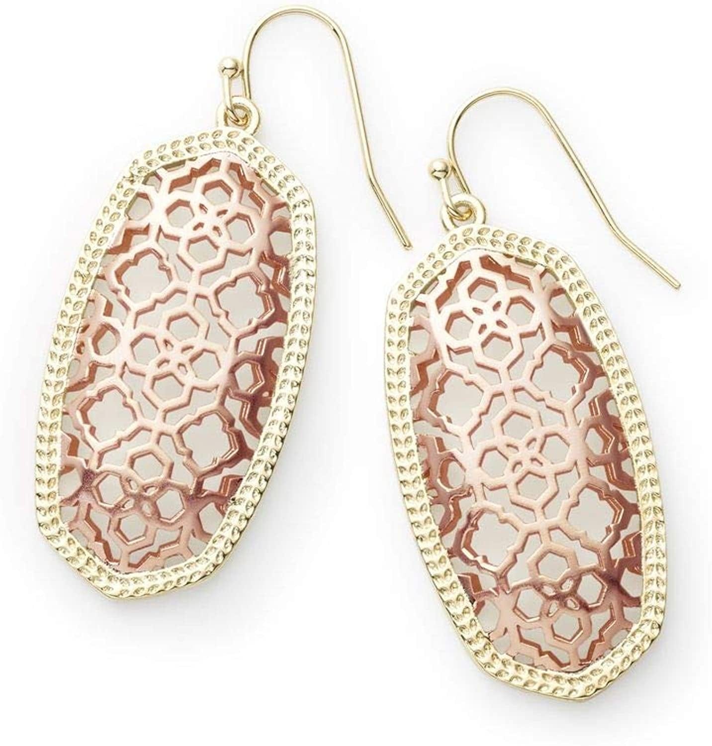 Elle Drop Earrings for Women ROSE GOLD - ROSE GOLD METAL