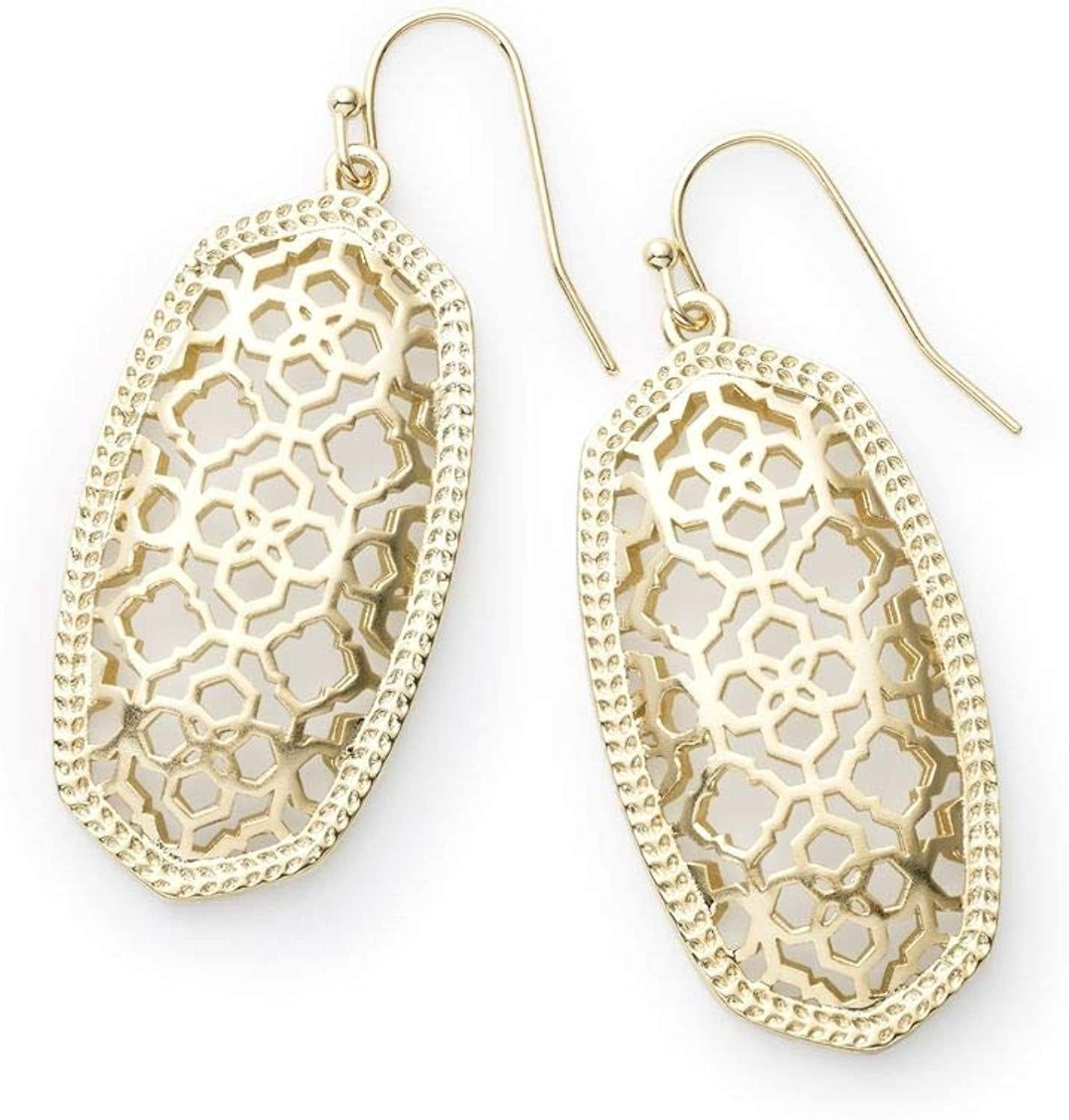 Elle Drop Earrings for Women GOLD - BLACK OPAQUE GLASS