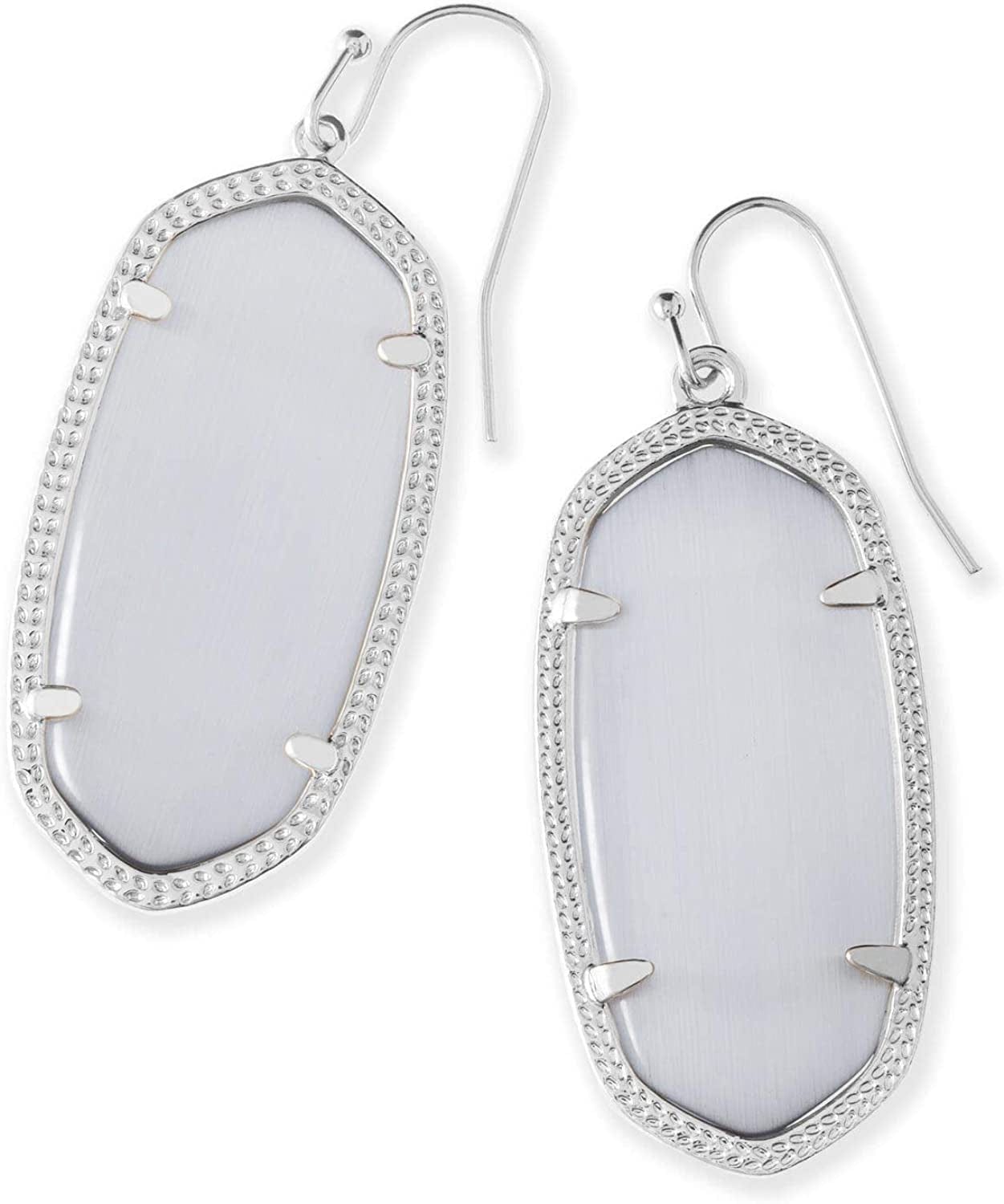 Elle Drop Earrings for Women RHODIUM - SLATE CATS EYE