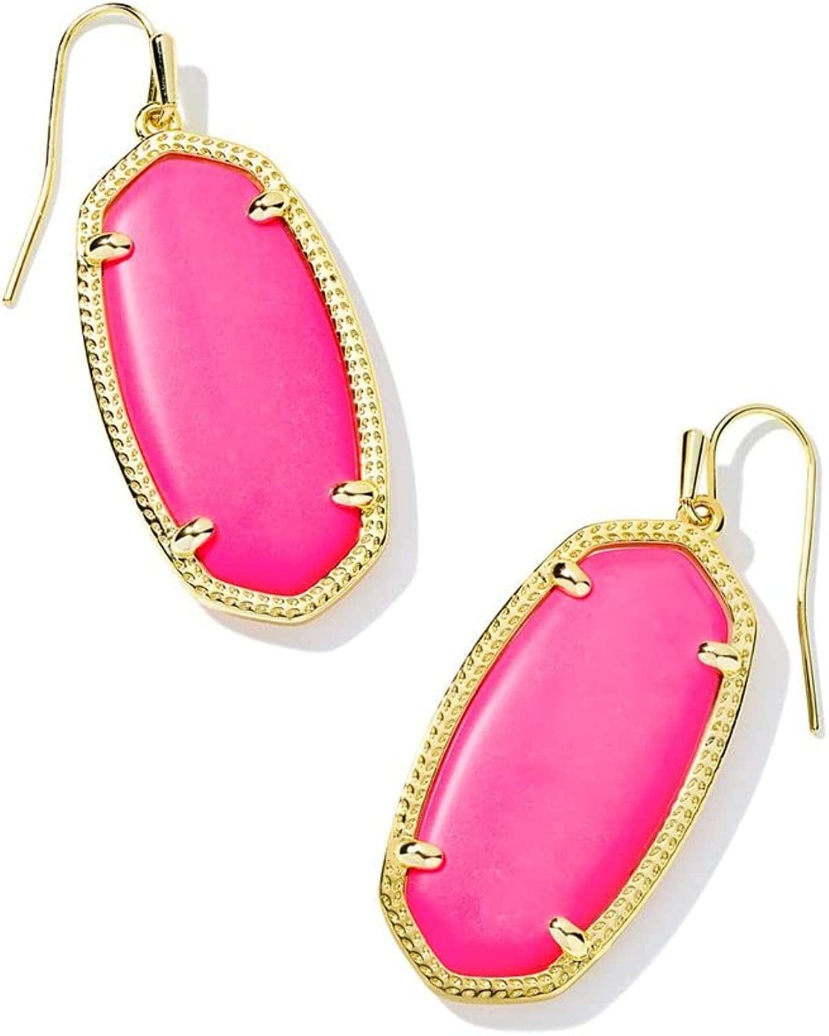 Elle Drop Earrings for Women GOLD - NEON PINK