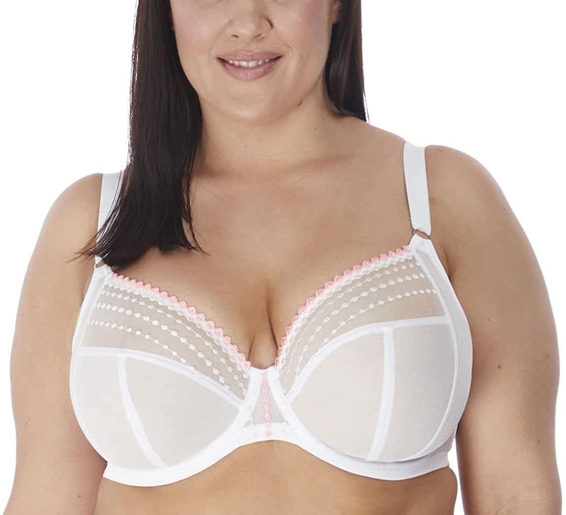 Elomi Women'S Matilda Unlined Plunge Underwire Bra with J-Hook White / Matilda Unlined Plunge Underwire Bra With J-hook / 36H