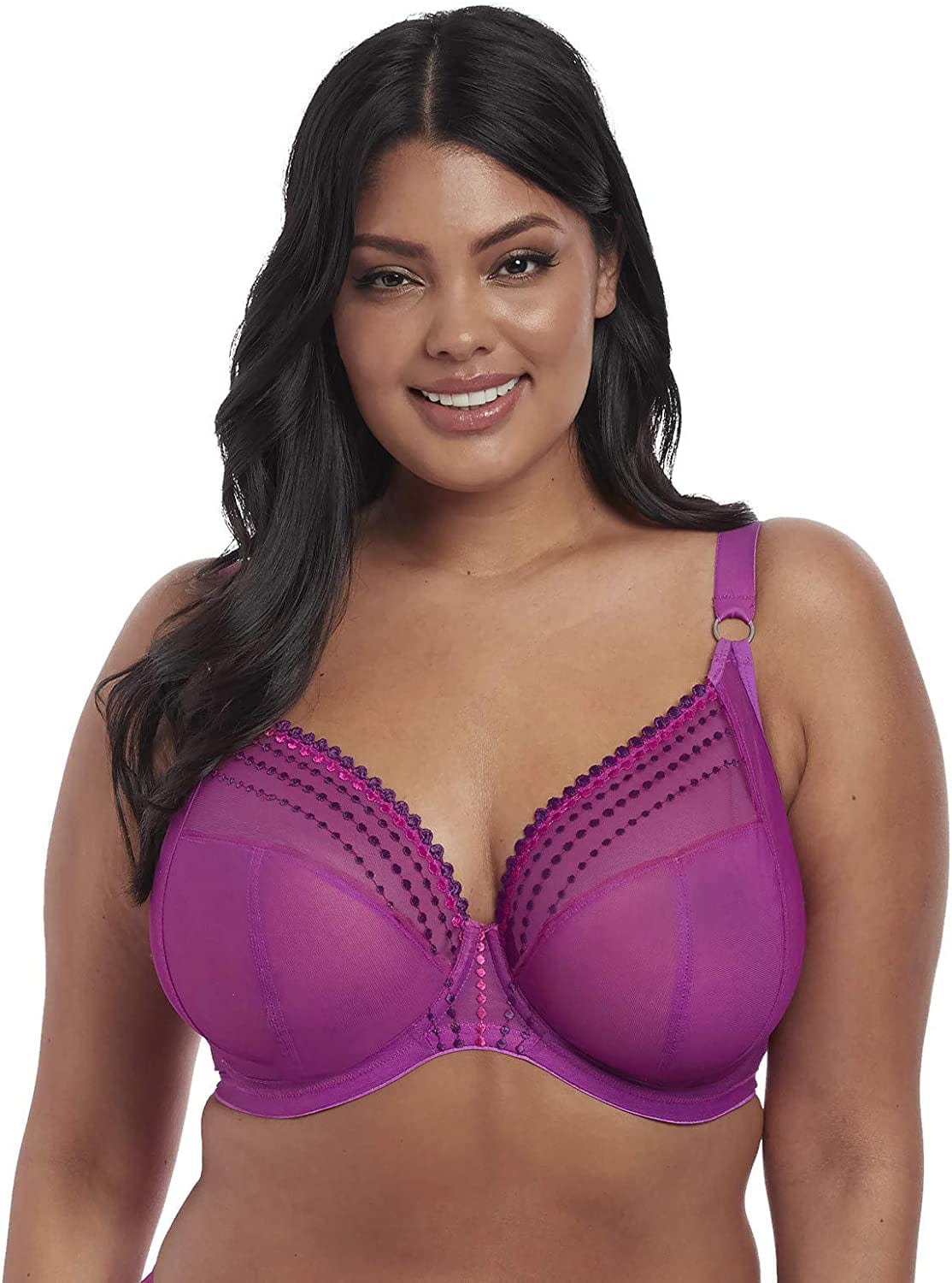 Elomi Women'S Matilda Unlined Plunge Underwire Bra with J-Hook Magenta / Matilda Unlined Plunge Underwire Bra With J-hook / 44FF
