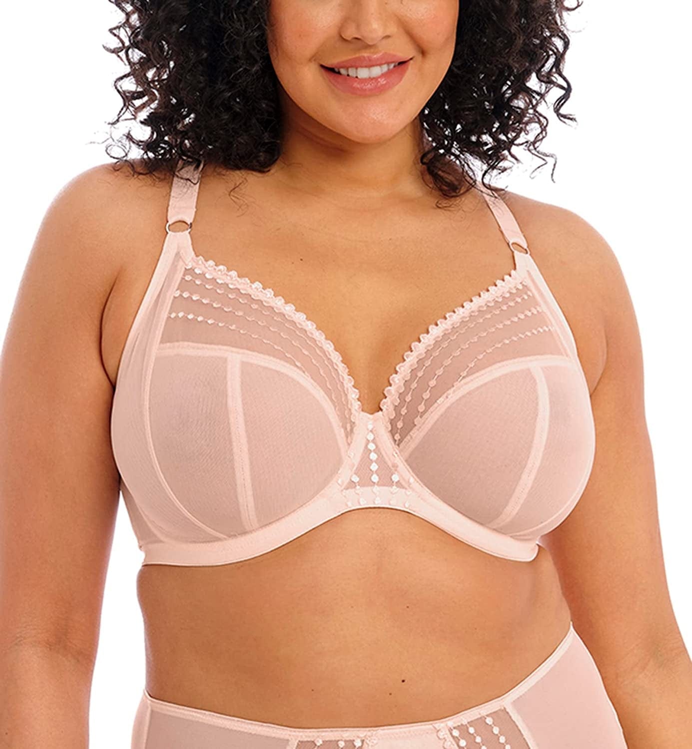 Elomi Women'S Matilda Unlined Plunge Underwire Bra with J-Hook Pearl Blush / Matilda Unlined Plunge Underwire Bra With J-hook / 40J