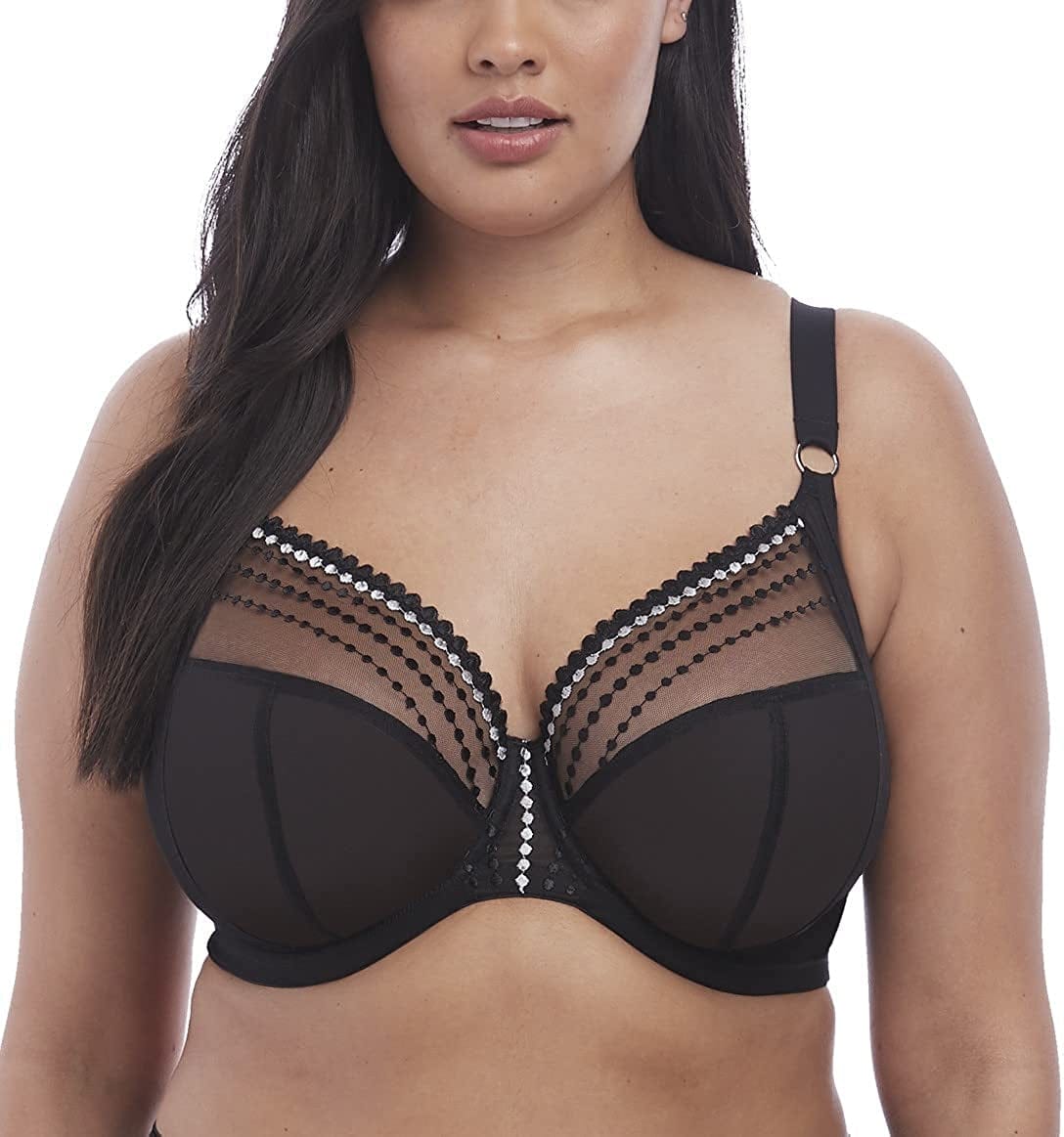 Elomi Women'S Matilda Unlined Plunge Underwire Bra with J-Hook Black / Matilda Unlined Plunge Underwire Bra With J-hook / 42F