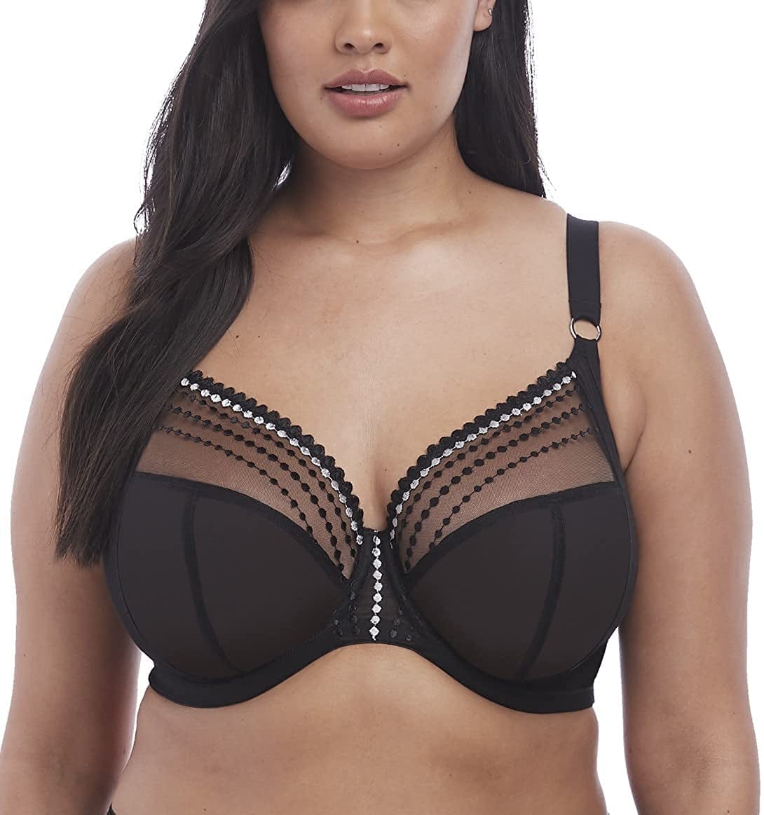 Elomi Women'S Matilda Unlined Plunge Underwire Bra with J-Hook Black / Matilda Unlined Plunge Underwire Bra With J-hook / 38GG