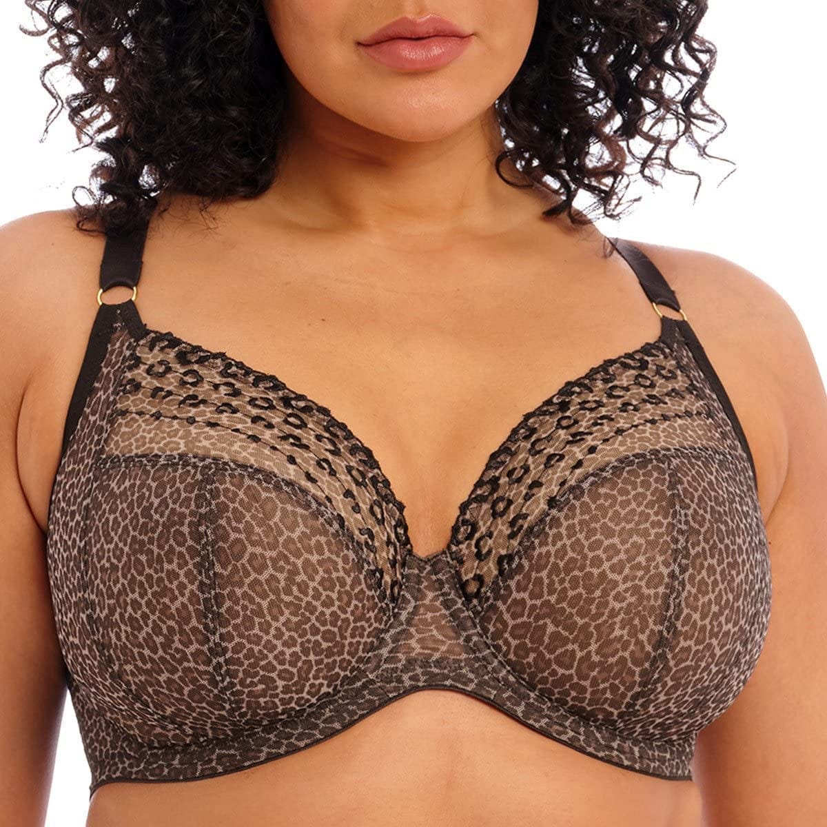 Elomi Women'S Matilda Unlined Plunge Underwire Bra with J-Hook Leopard / Matilda Unlined Plunge Underwire Bra With J-hook / 42F