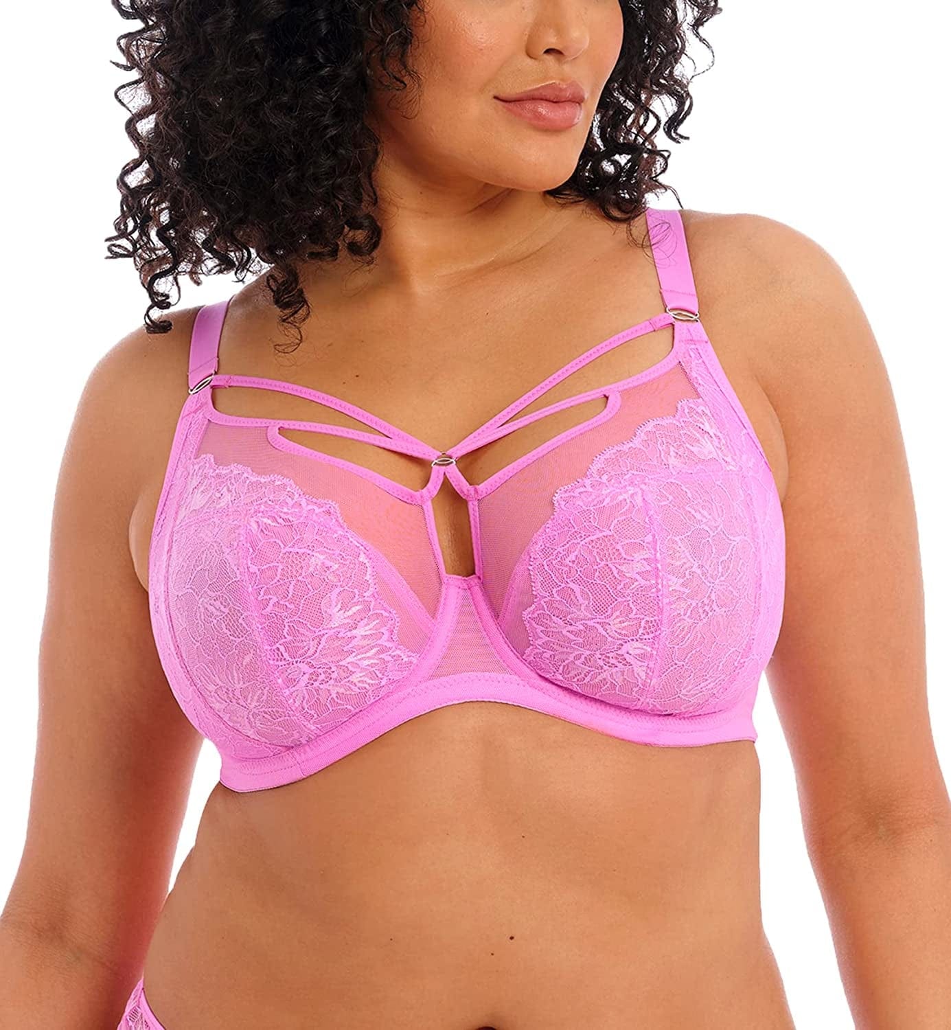 Elomi Women'S plus Size Brianna Strappy Underwire Plunge Bra Very Pink / 38GG