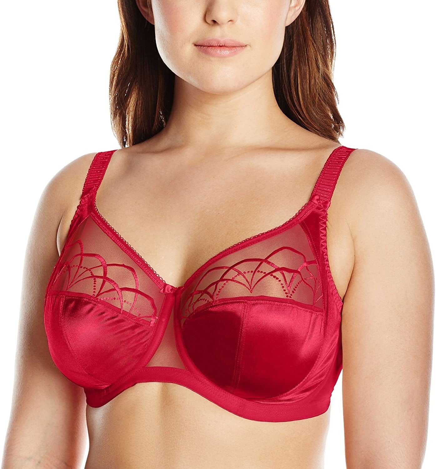 Elomi Women'S plus Size Cate Underwire Full Cup Banded Bra Red / Cate Underwire Full Cup Banded Bra / 42HH UK/42L US