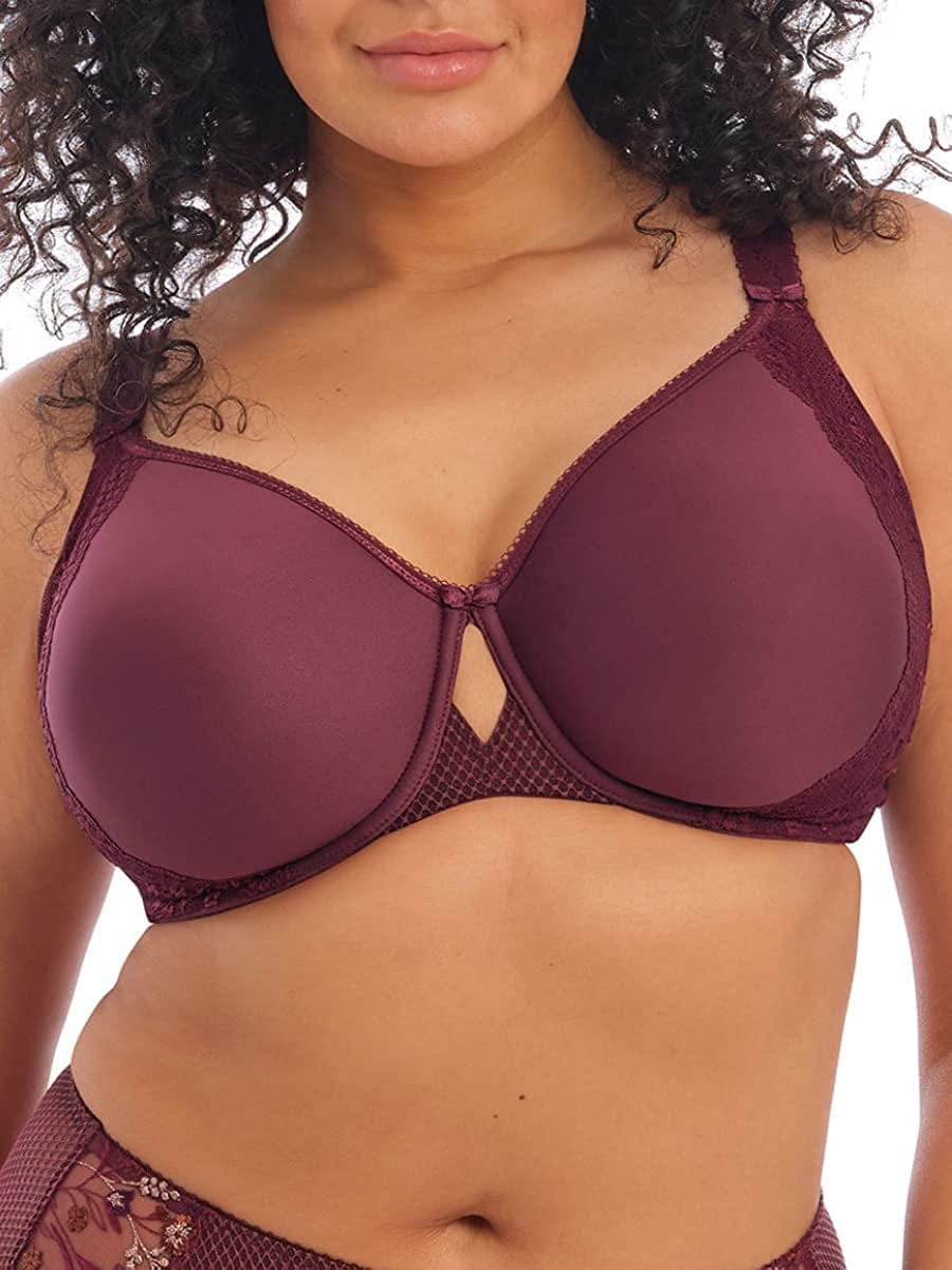 Elomi Women'S plus Size Charley T-Shirt Seamless Breathable Spacer Underwire Bra Aubergine / 42F