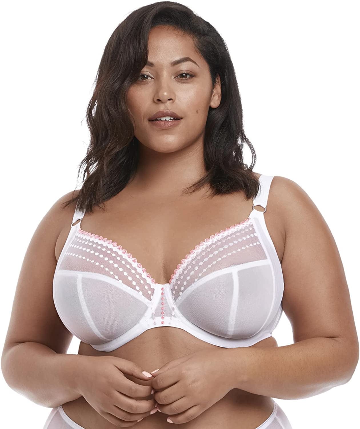 Elomi Women'S plus Size Matilda Plunge Bra with J-Hook White / 34JJ