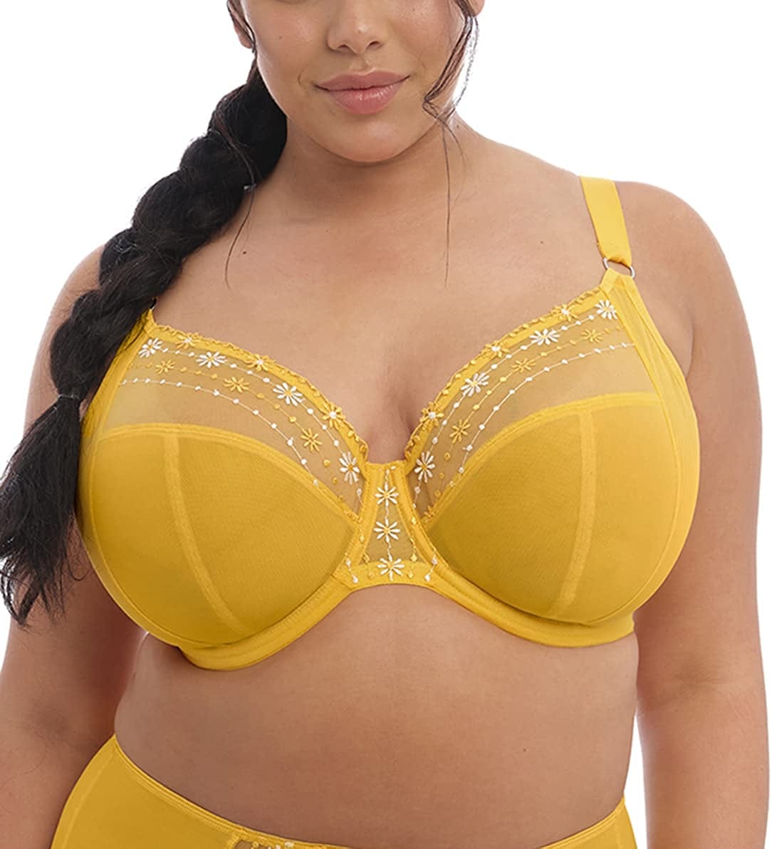 Elomi Women'S plus Size Matilda Underwire Embroidered Plunge Bra Daisy / 42E