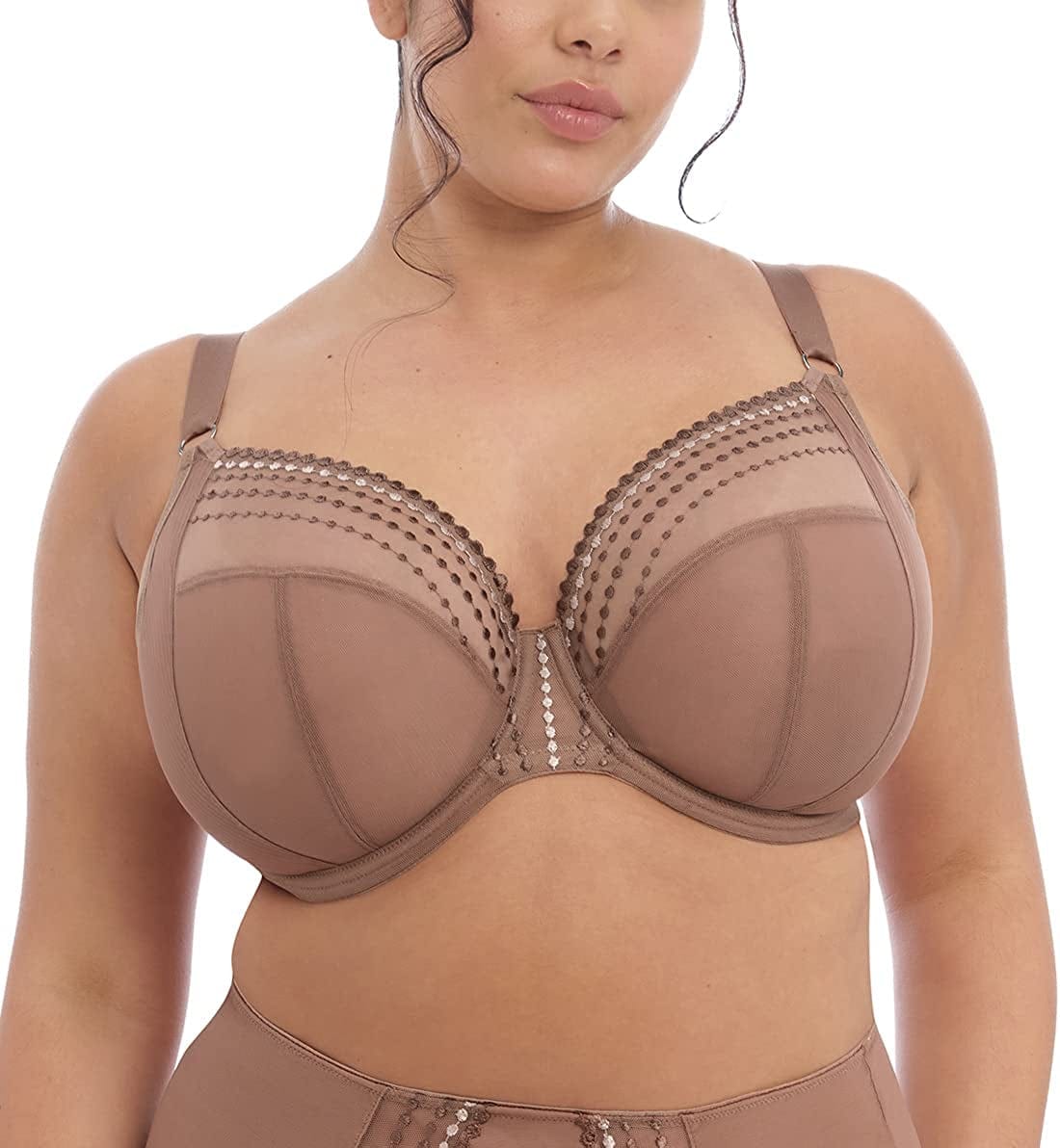 Elomi Women'S plus Size Matilda Underwire Embroidered Plunge Bra Clove / 42E