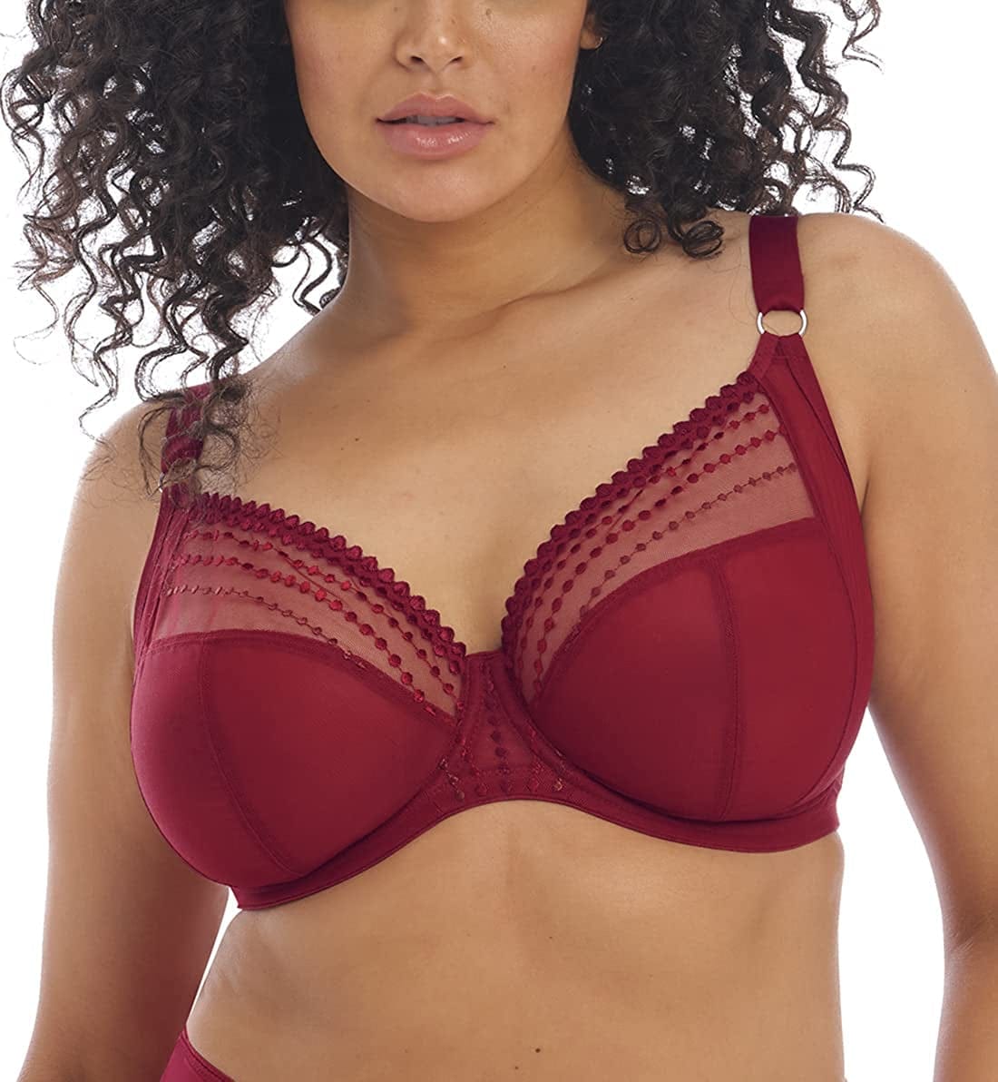 Elomi Women'S plus Size Matilda Unlined Underwire Plunge Bra Crimson / 36FF