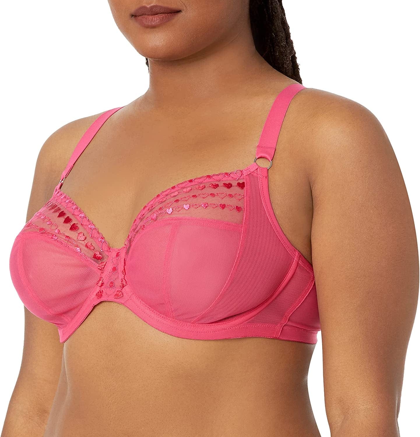 Elomi Women'S plus Size Matilda Unlined Underwire Plunge Bra Pink Kiss / 42F