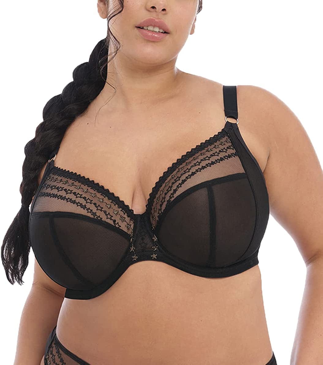Elomi Women'S plus Size Matilda Unlined Underwire Plunge Bra Black Star / 42E