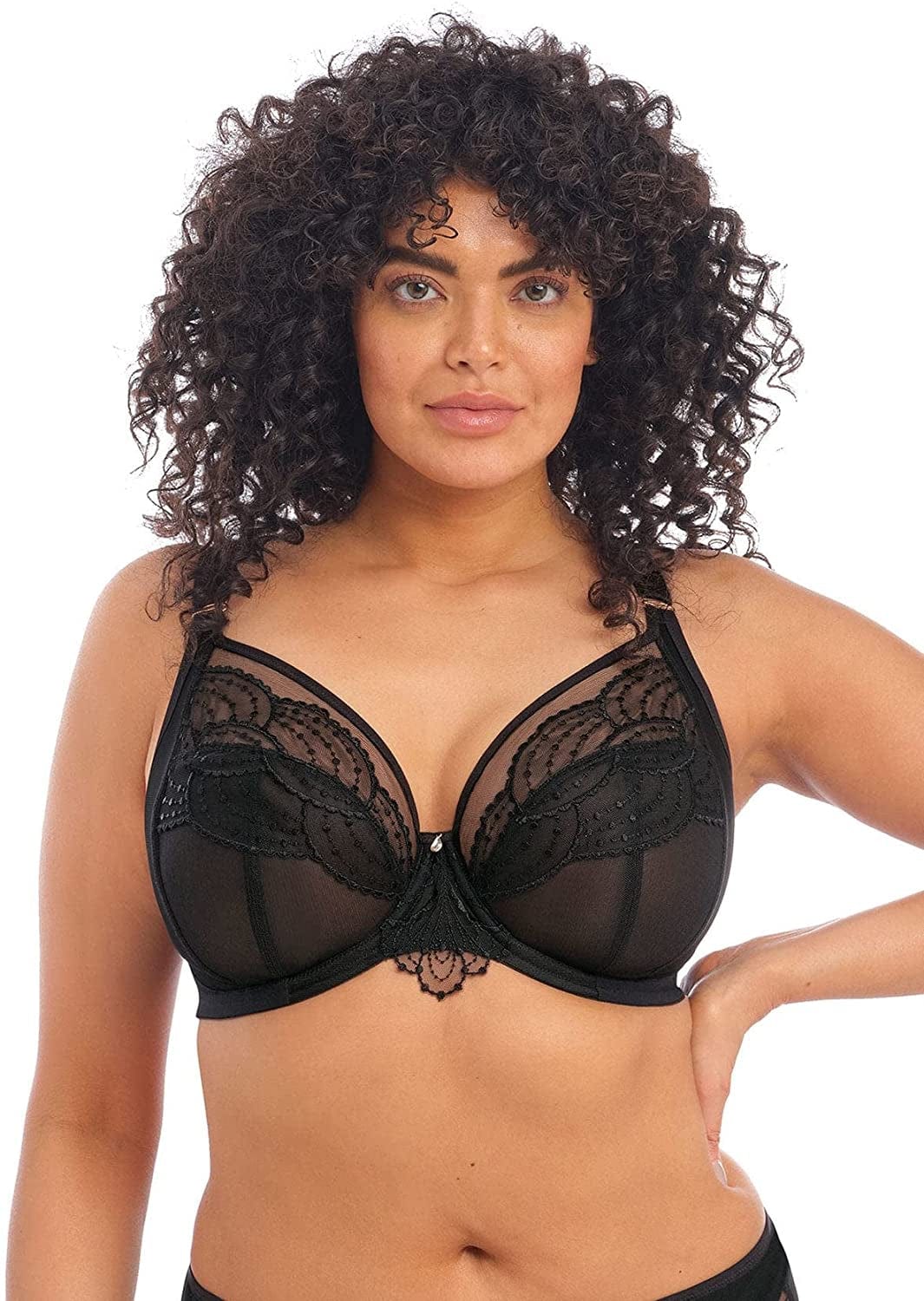 Elomi Women'S plus Size Priya Underwire Plunge Bra Black / 38GG