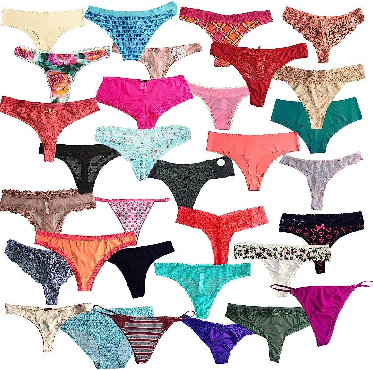 EMBEK Underwear for Women 12 Pack Variety of G-String T-Back Thong Panties Tanga