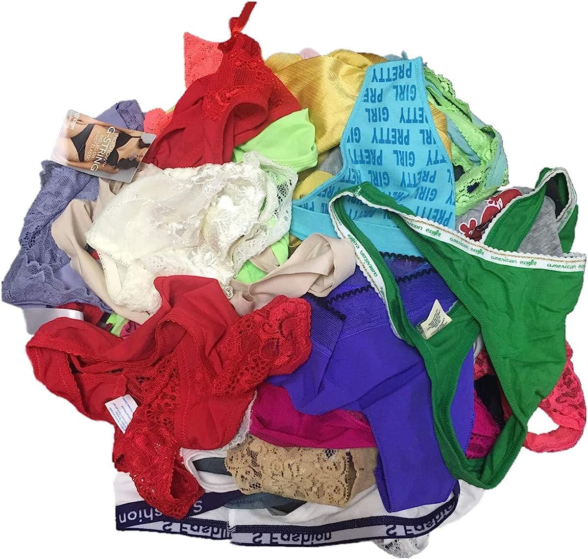 EMBEK Underwear for Women 12 Pack Variety of G-String T-Back Thong Panties Tanga